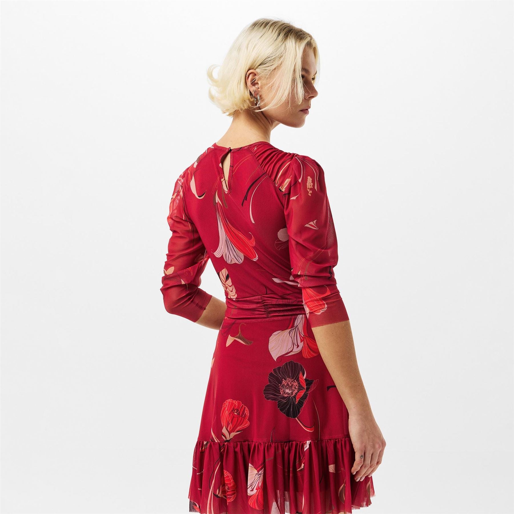 Ted Baker Mesh Crew Neck Three Quarter Sleeve Midi Dress – Lovell