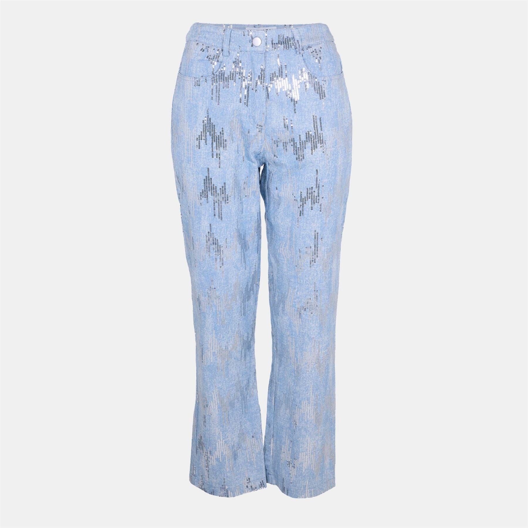 AmyLynn Embellished Five Pocket Straight Leg Jeans