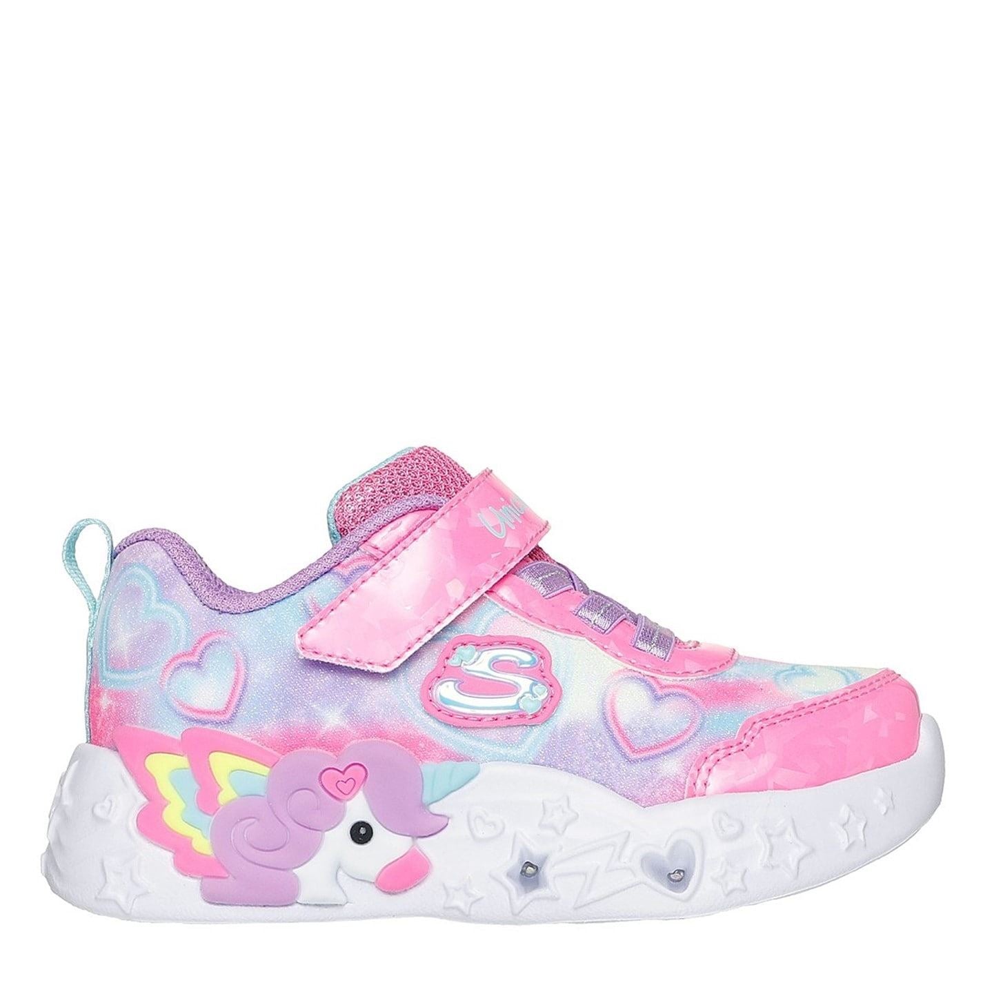 Skechers Lighted Unicorn Gore  And  Strap W Mult Light Up Trainers Girls
