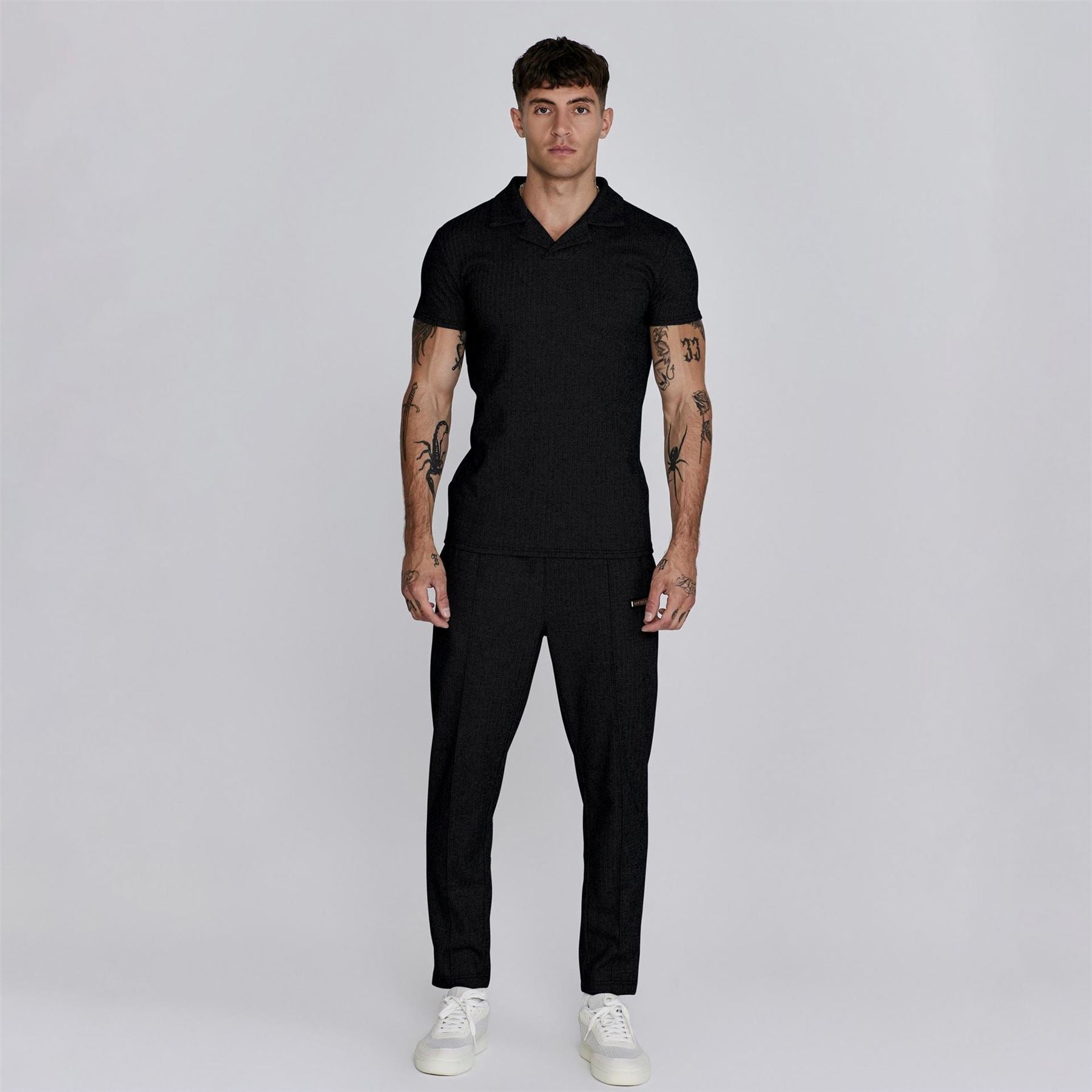 SikSilk Smart Houndstooth Straight Leg Joggers