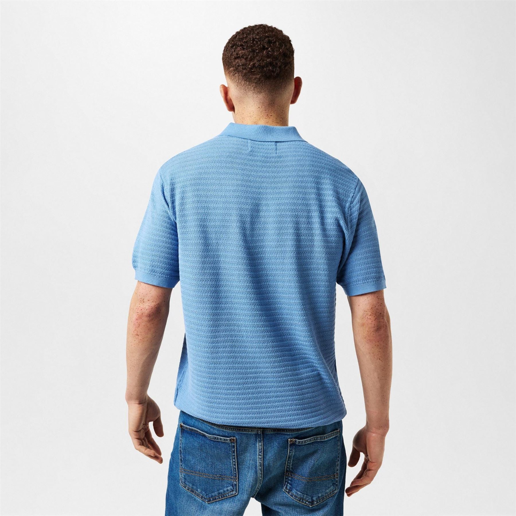 Jack Wills Herringbone Short Sleeve Polo Shirt