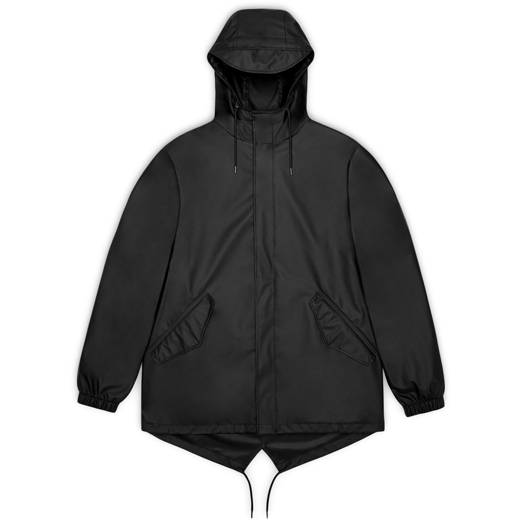 Rains Hooded Fishtail Solid Patterned Rain Jacket