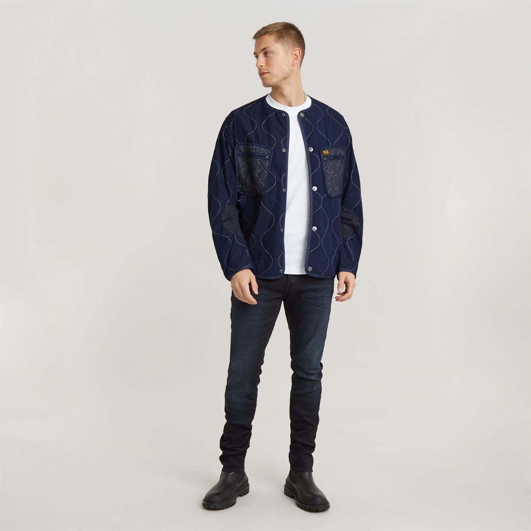 G Star Slim Fit Jeans In Blue Black Stretch Denim