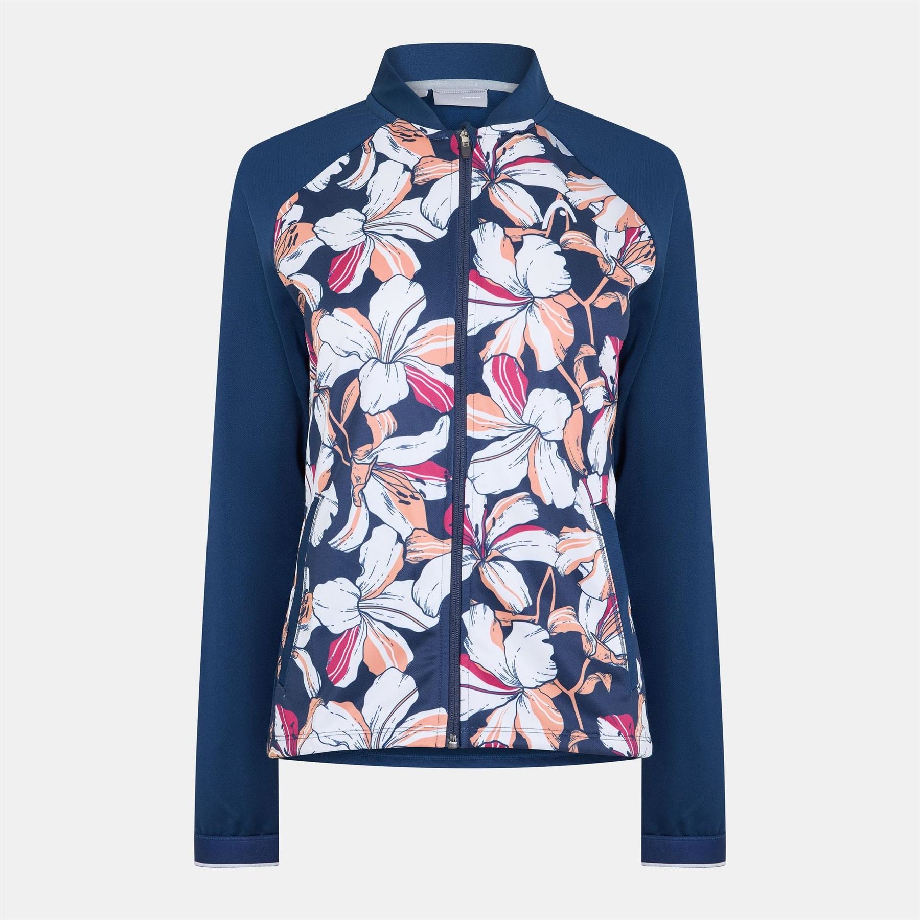 HEAD Solid Patterned Full Zipper Left Chest Logo Track Jacket