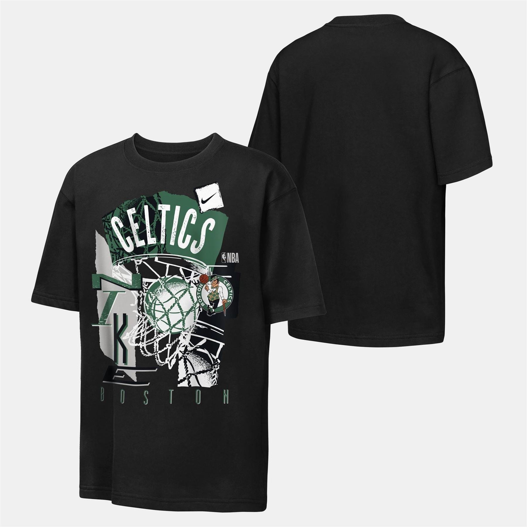 Nike NBA Graphic Text Graphic Crew Neck Ribbed Collar Short Sleeve Jersey T-Shirt