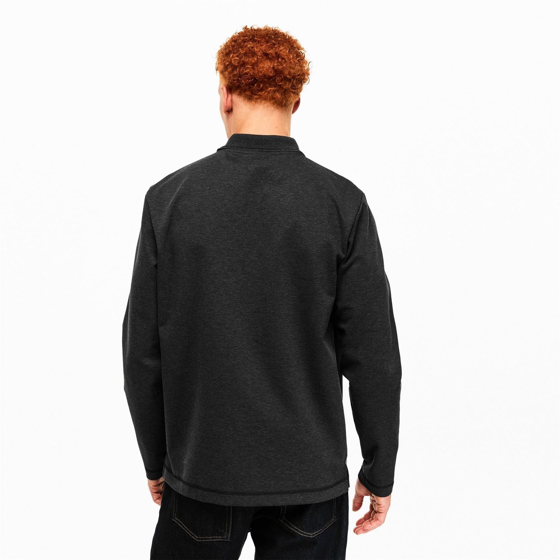 Hugo Dinote Red Long Sleeve Polo Shirt