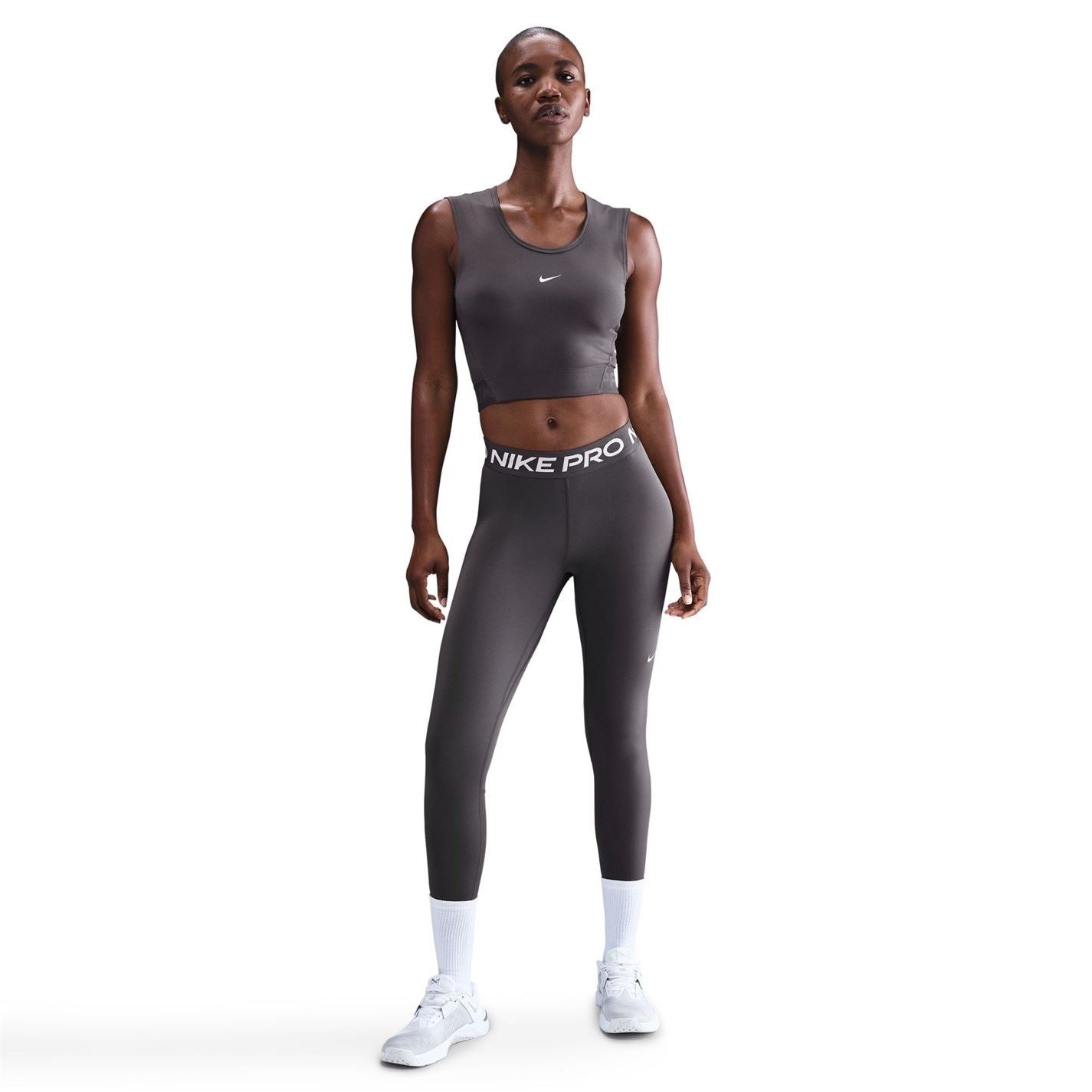 Nike Womens Pro Mid Rise Mesh Panelled Leggings