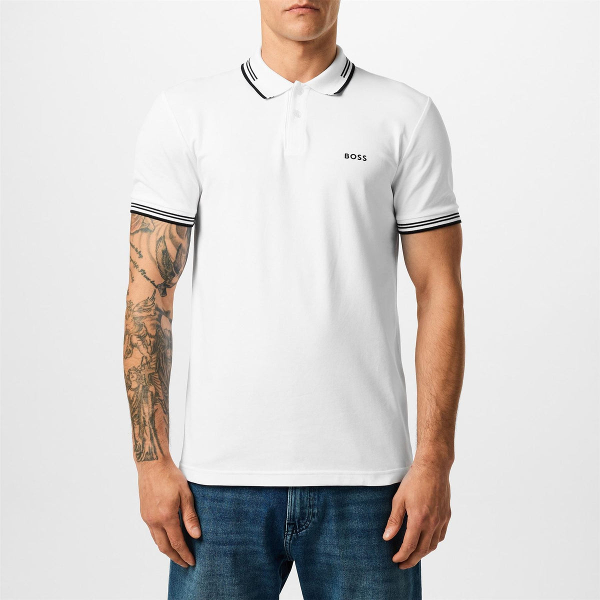 Boss Green Paul Contrast Striped Trim Short Sleeve Polo Shirt
