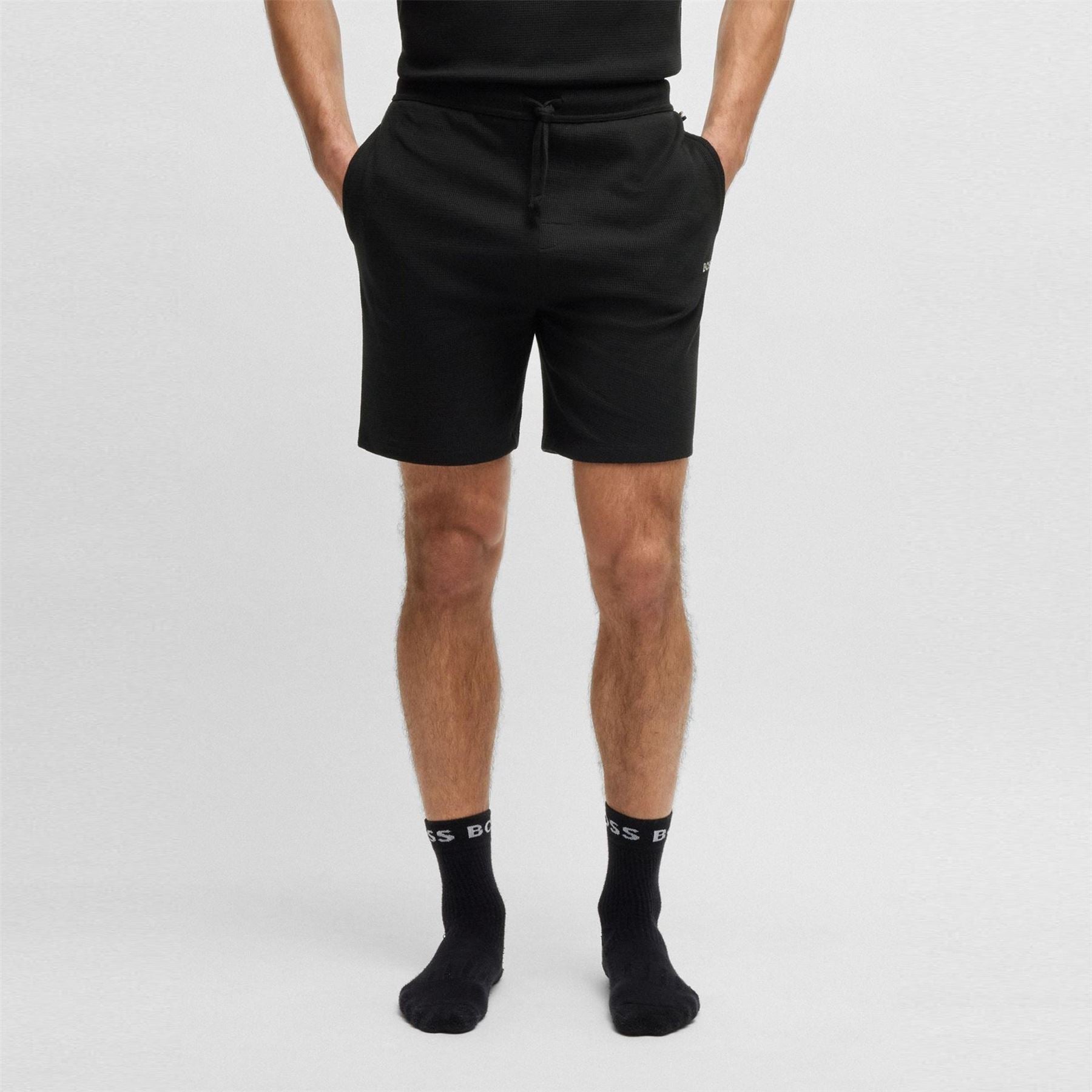 Boss Embroidered Waffle Pyjama Shorts