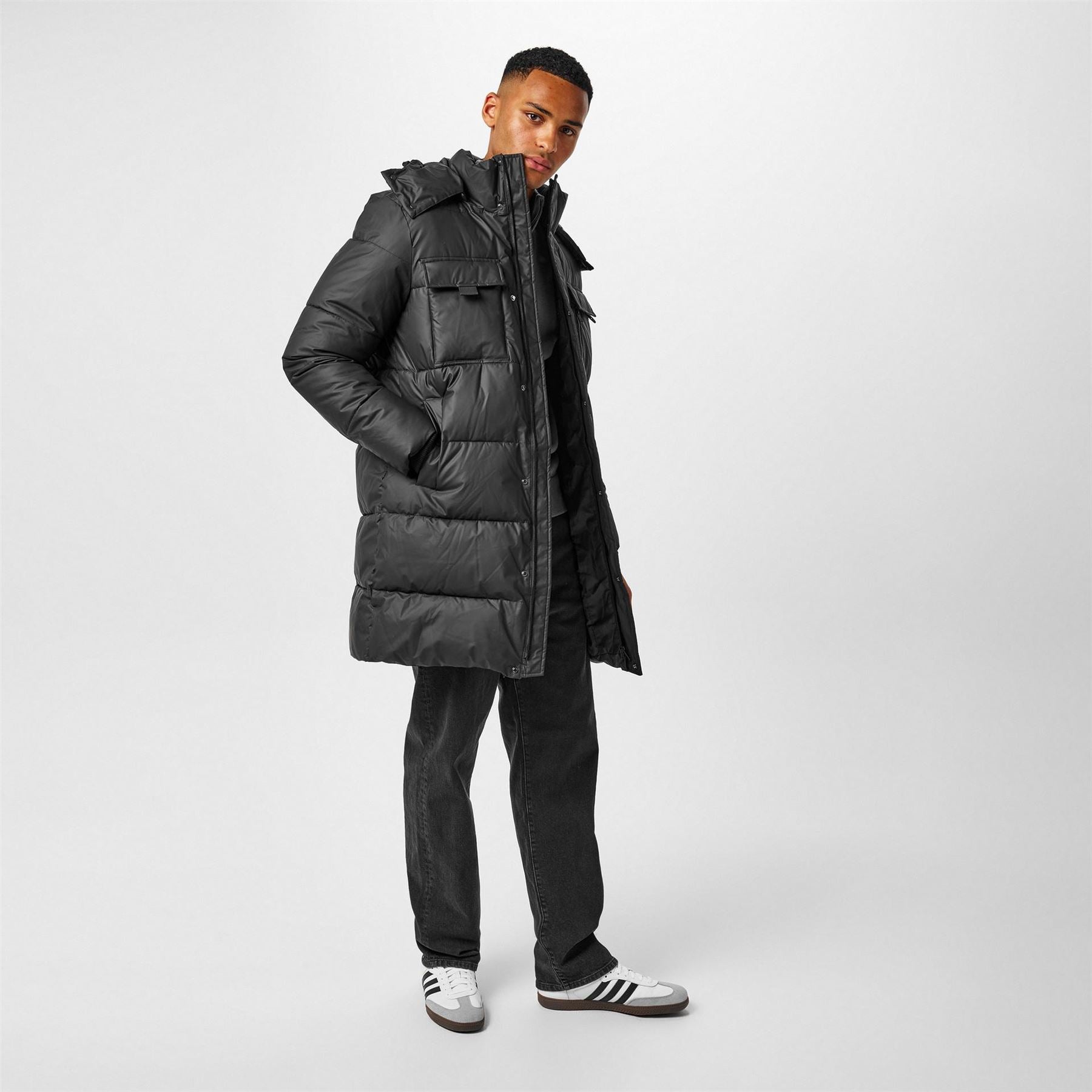 Jack Wills Long Hooded Puffer Jacket