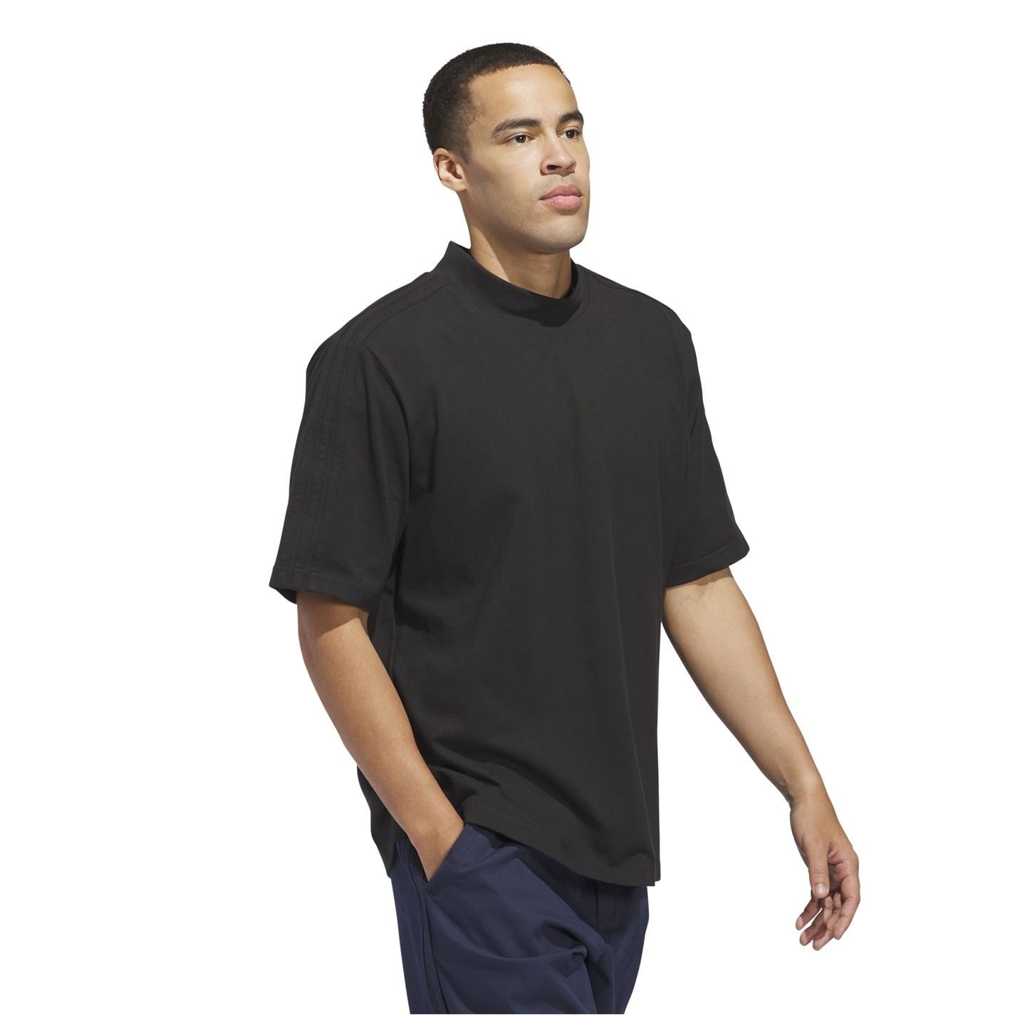 adidas Mock Neck Band Collar Short Sleeve T-Shirt