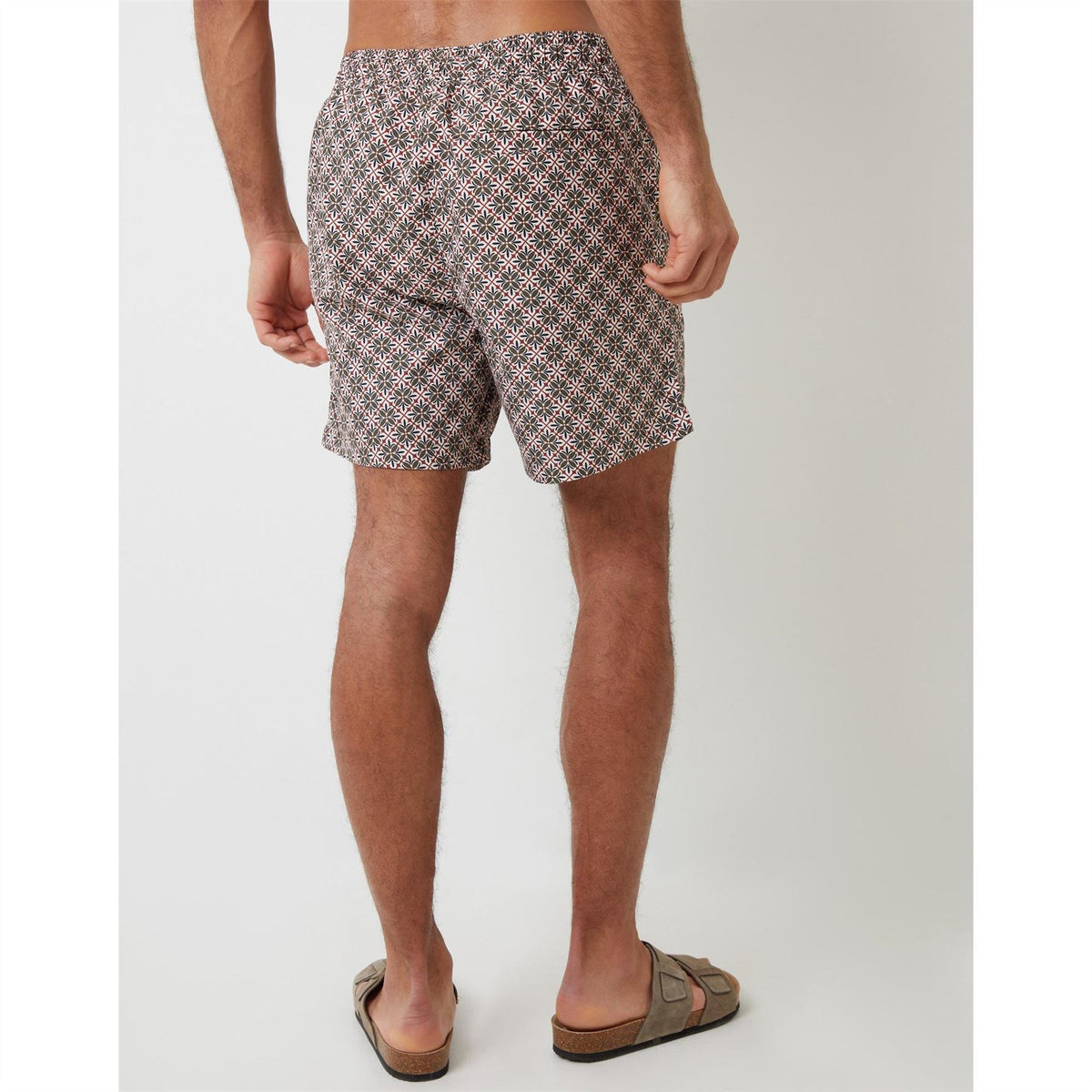 Threadbare Geometric Patterned Regular Fit Swim Short