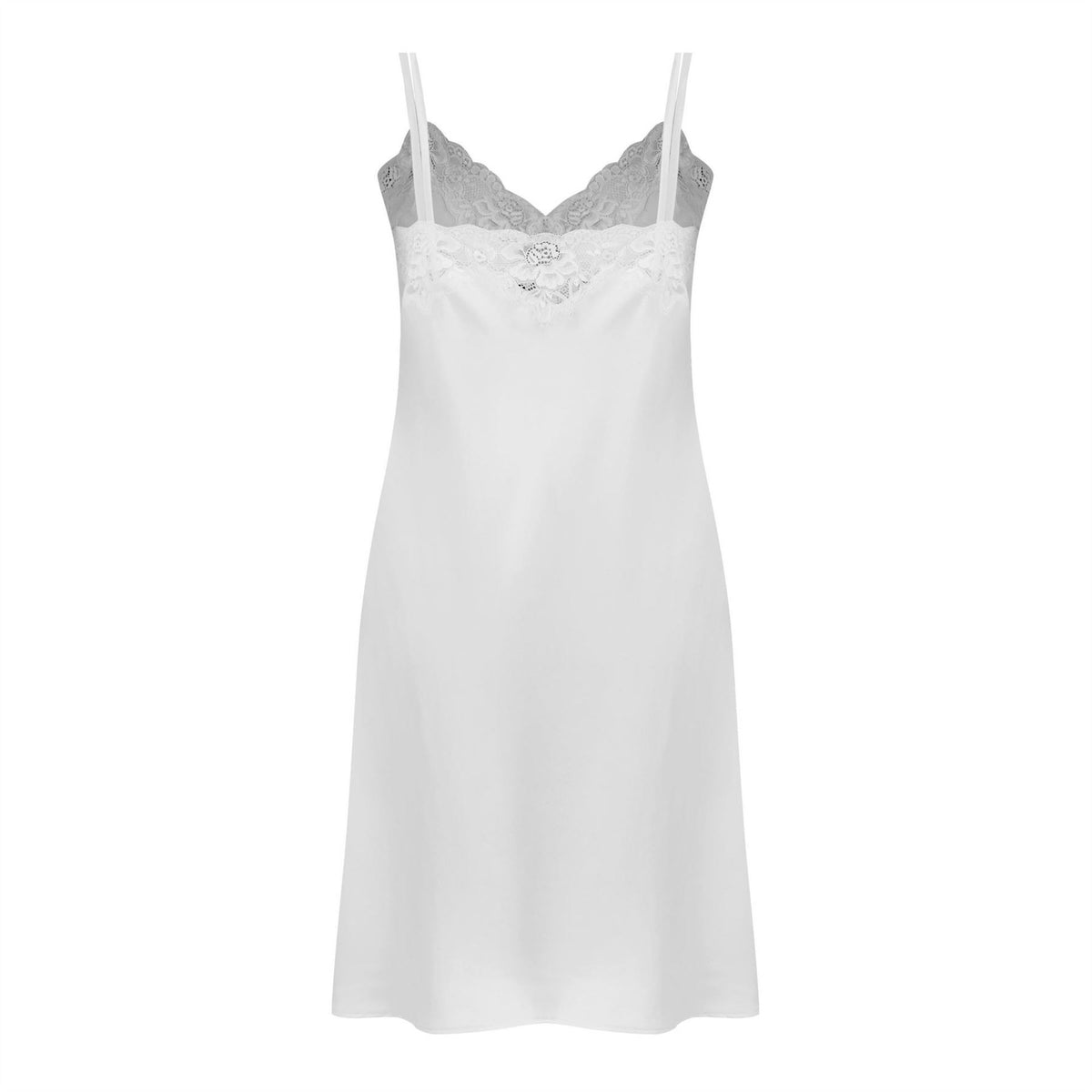 Lauren by Ralph Lauren Satin Lace Trim Chemise
