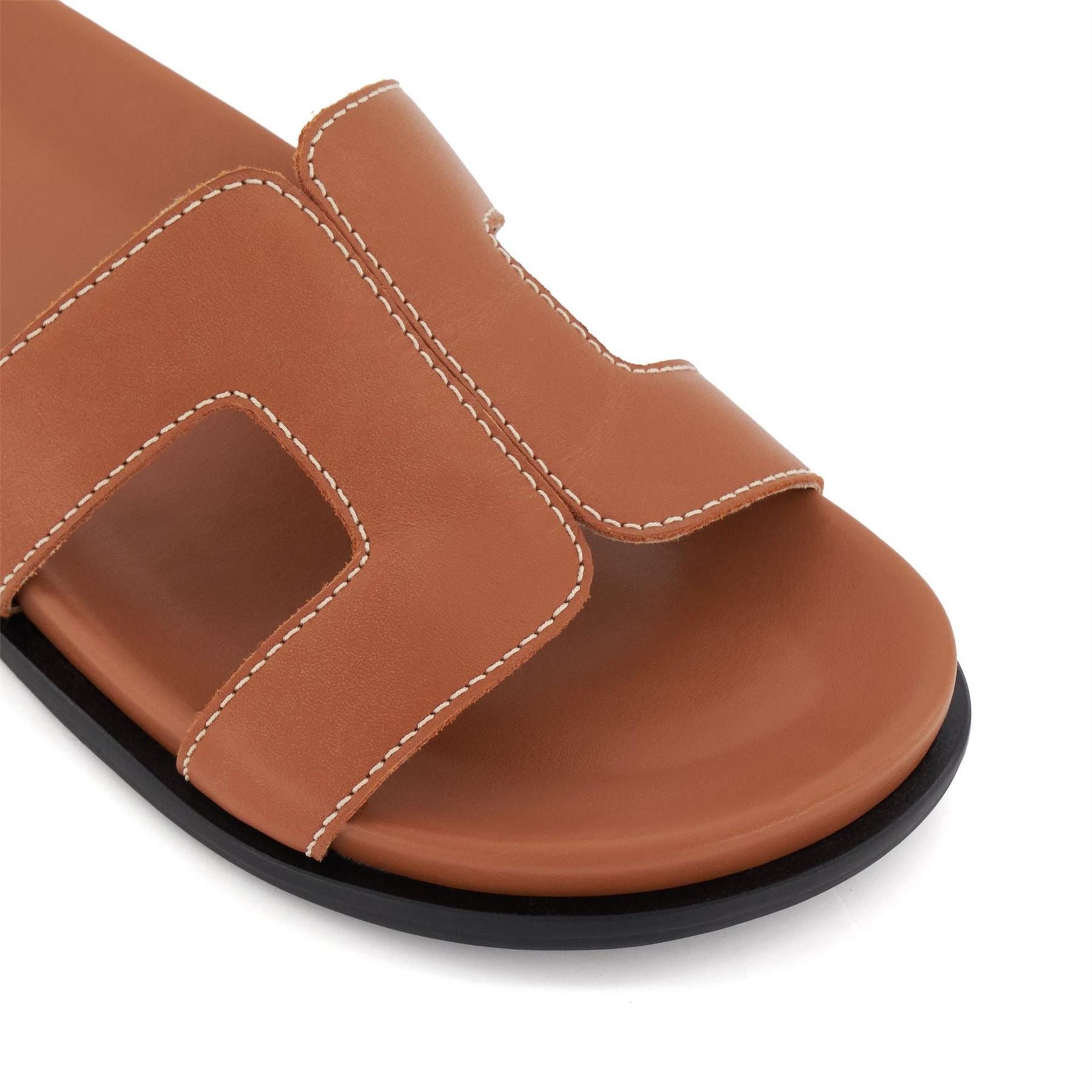 Dune London Lo Loupa Open Toe Flat Slides Sandals