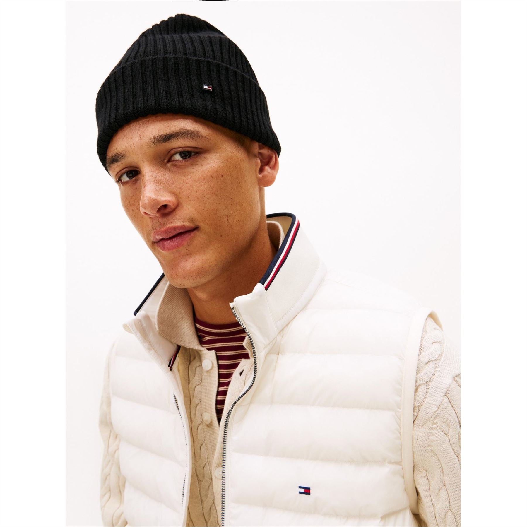 Tommy Hilfiger Cable Knit Wool Blend Beanie