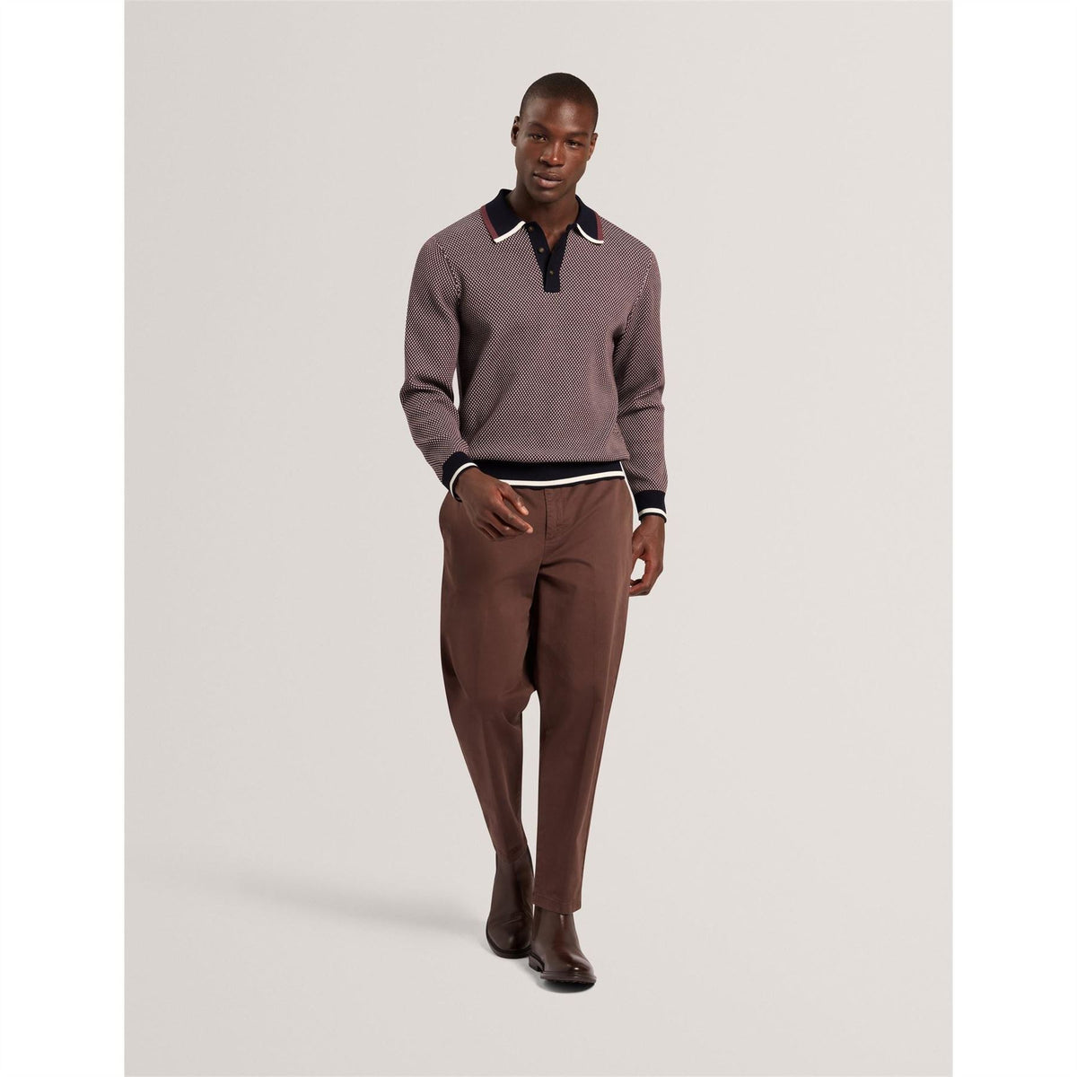 Ted Baker Ls Waffle Polo Sn71