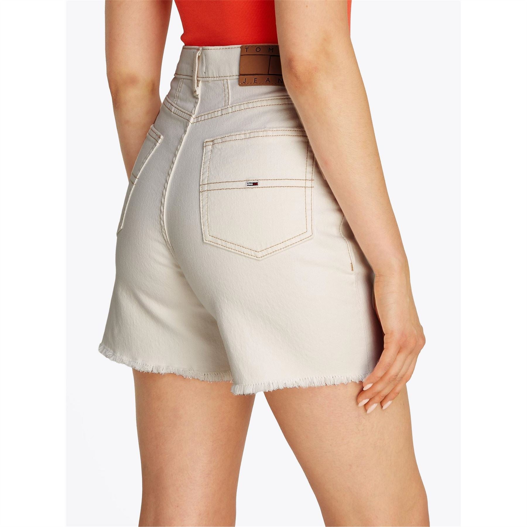 Tommy Jeans Denim Bermuda Shorts with Frayed Hem