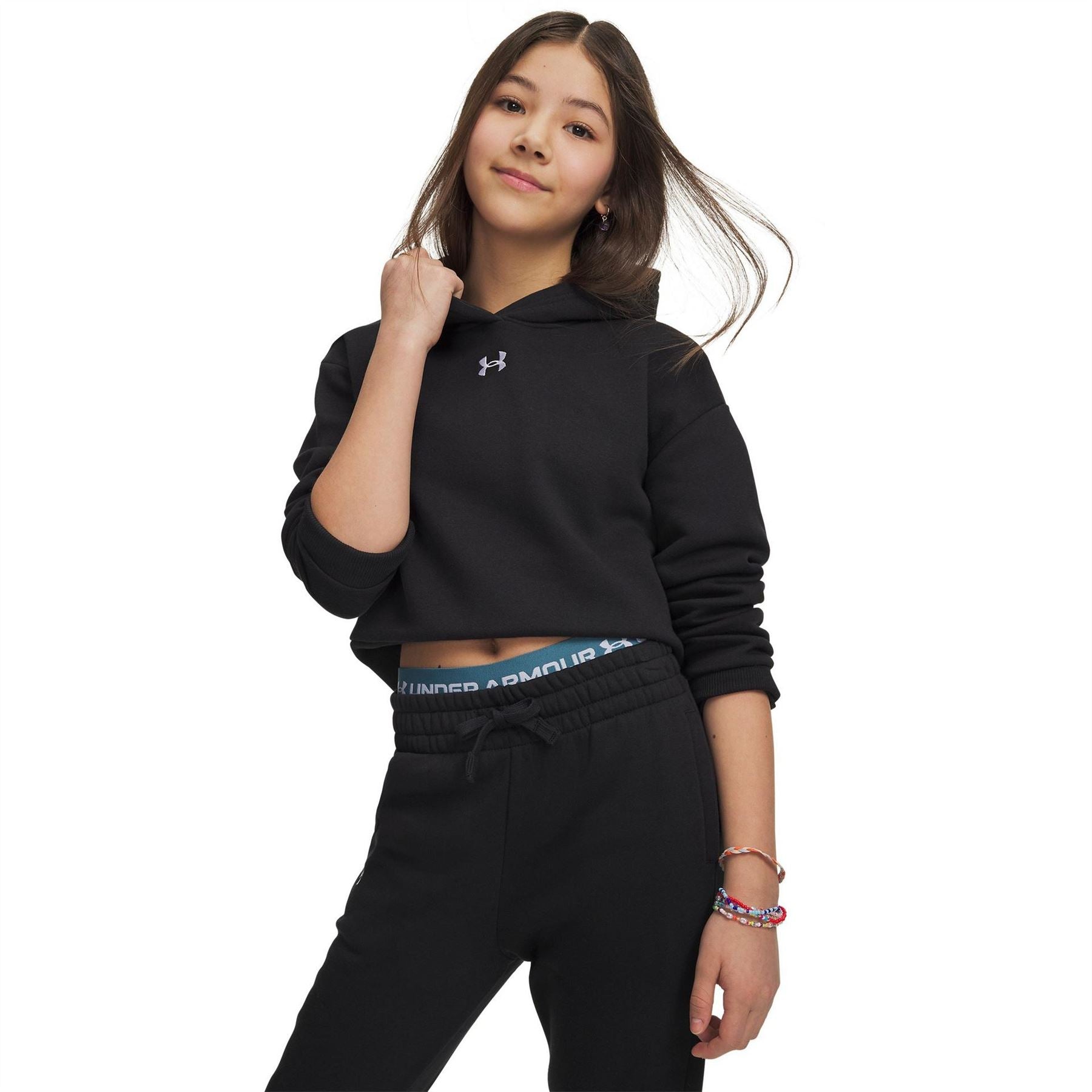 Under Armour Armour Ua Rival Fleece Crop Hoodie Hoody Girls