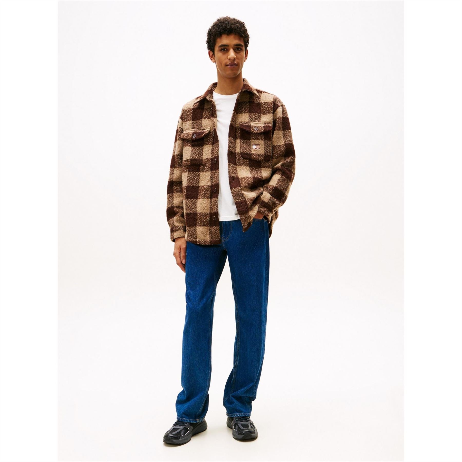 Tommy Jeans Plaid Patterned Chest Pocket Overshirt