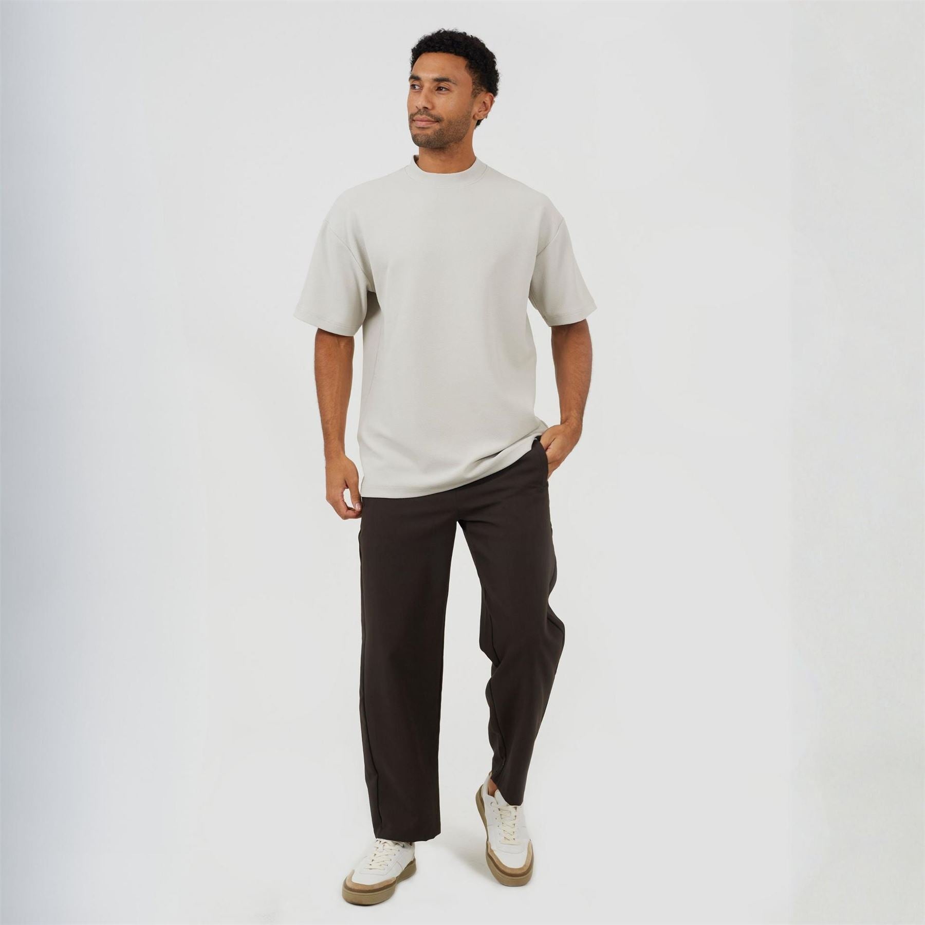 Brave Soul Mens Relaxed Fit Mock Turtle Neck T-Shirt