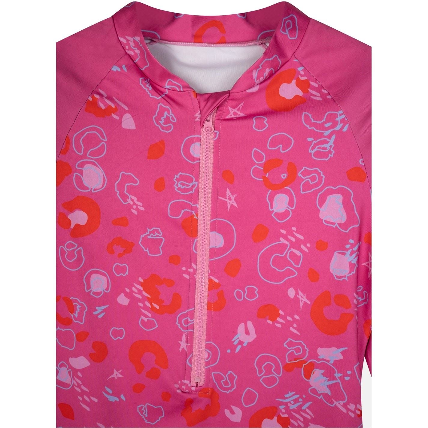 Hype Leopard Patterned Zipper Swimsuit