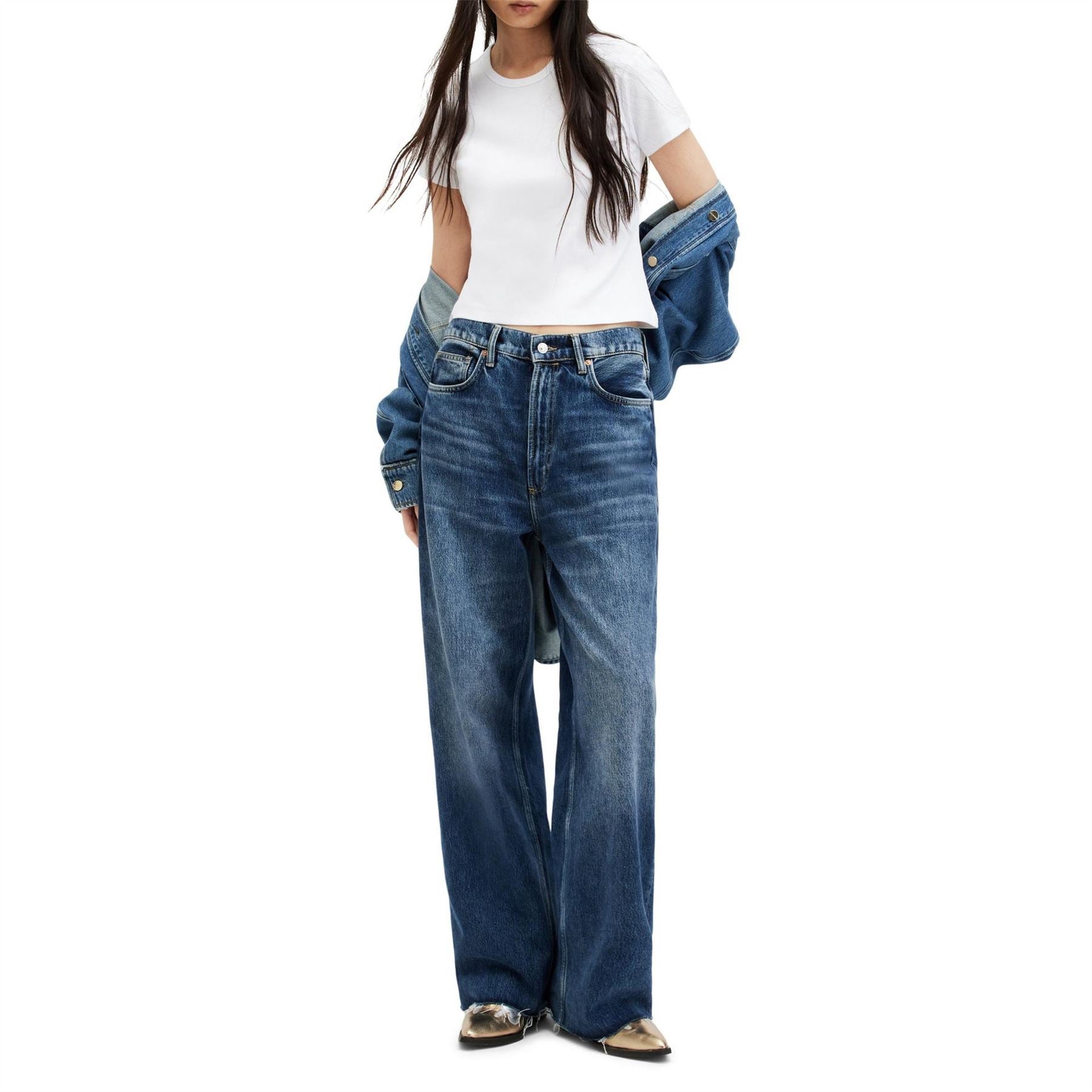 AllSaints Stevie Cropped Slim Fit T-Shirt