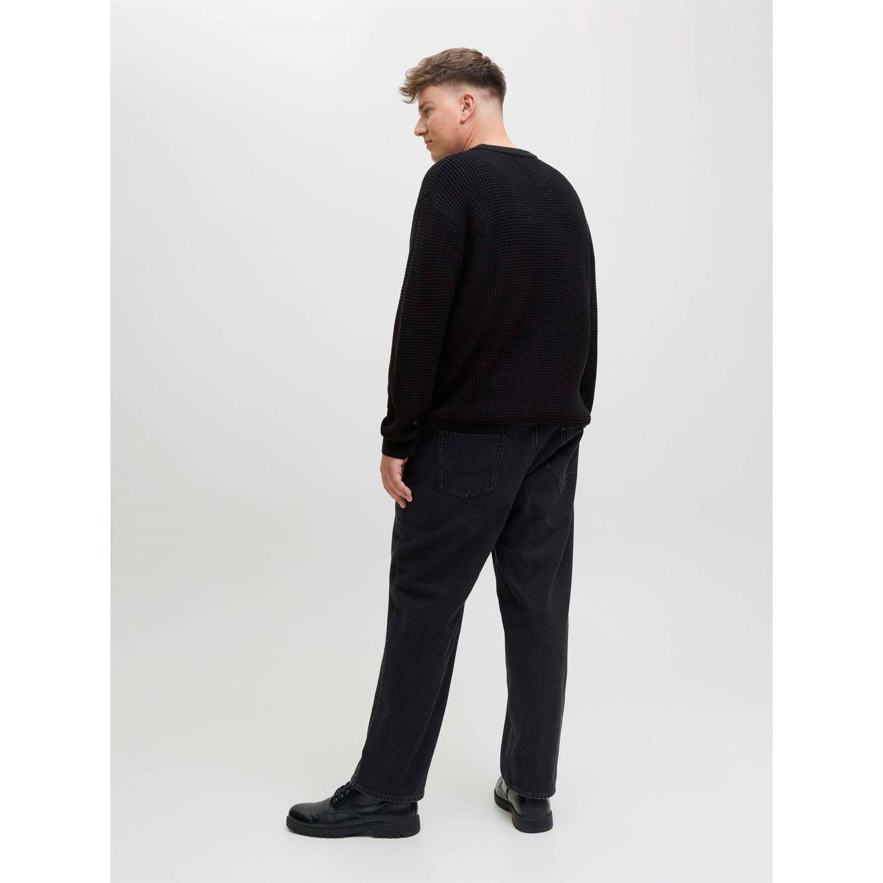 Jack and Jones Crew Neck Ribbed Collar Long Sleeve Sweater