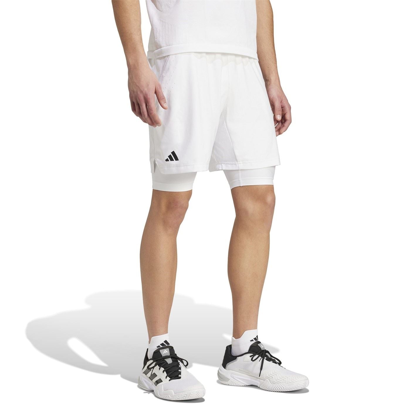 adidas Mens Tennis Pro Aeroready Shorts And Inner Shorts Set