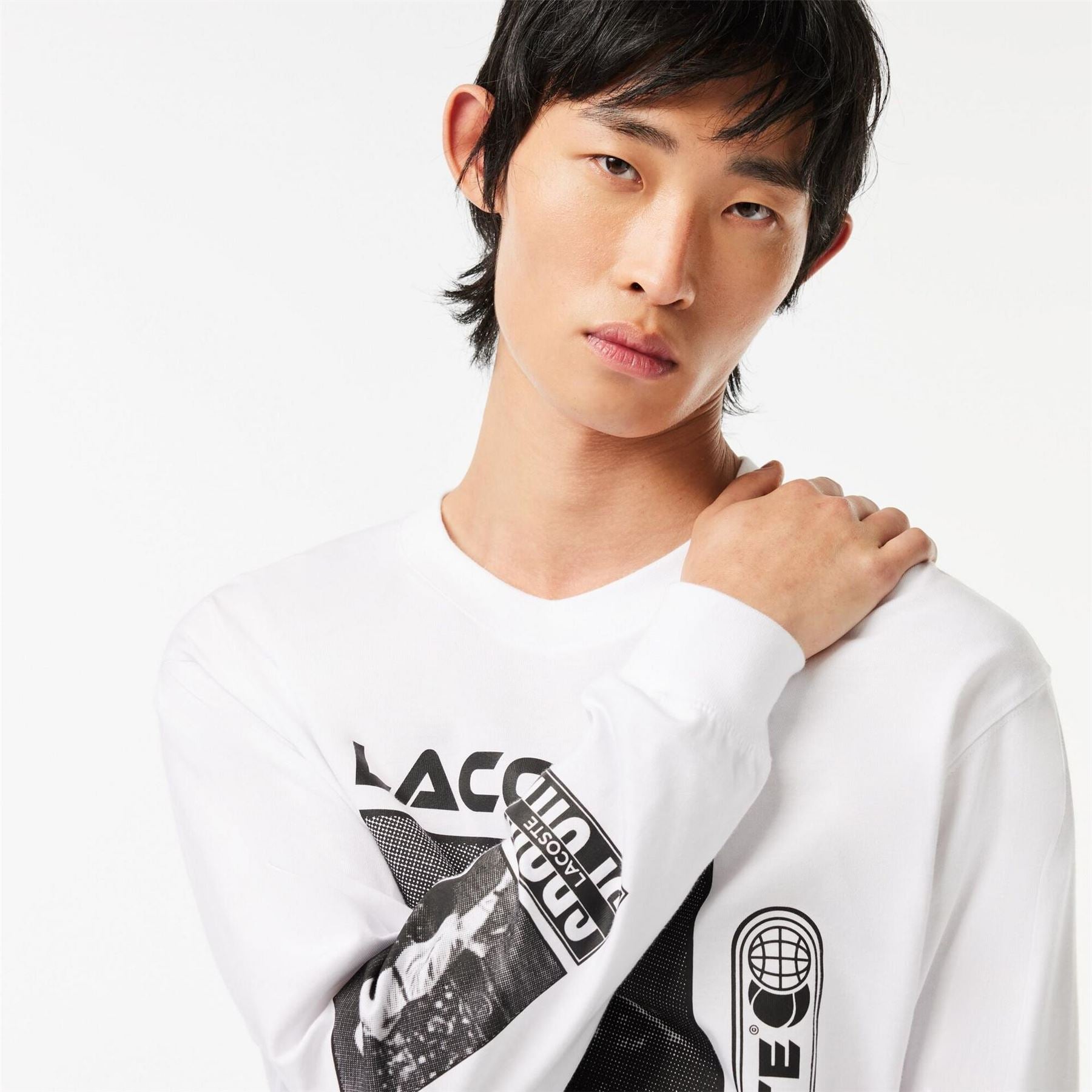 Lacoste Regular Fit Lacoste Lettering Long Sleeve T-Shirt