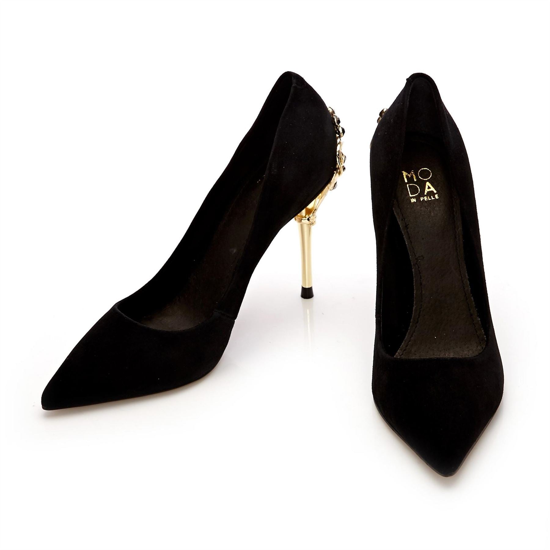 Moda in Pelle Ilari Ivory Leather Stiletto Court Shoes