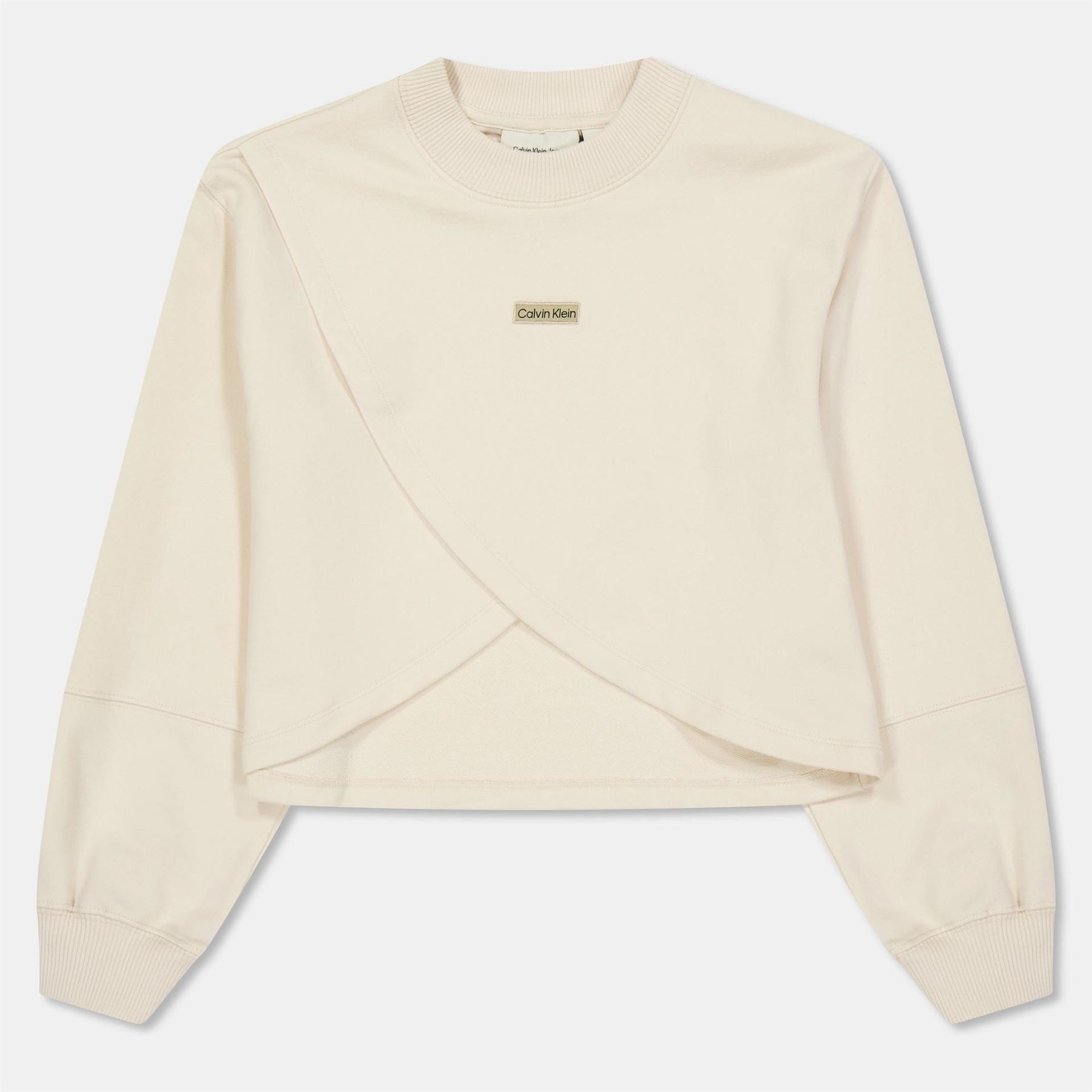 Calvin Klein Jeans Metal Branding Crew Neck Ribbed Collar Sweatshirt