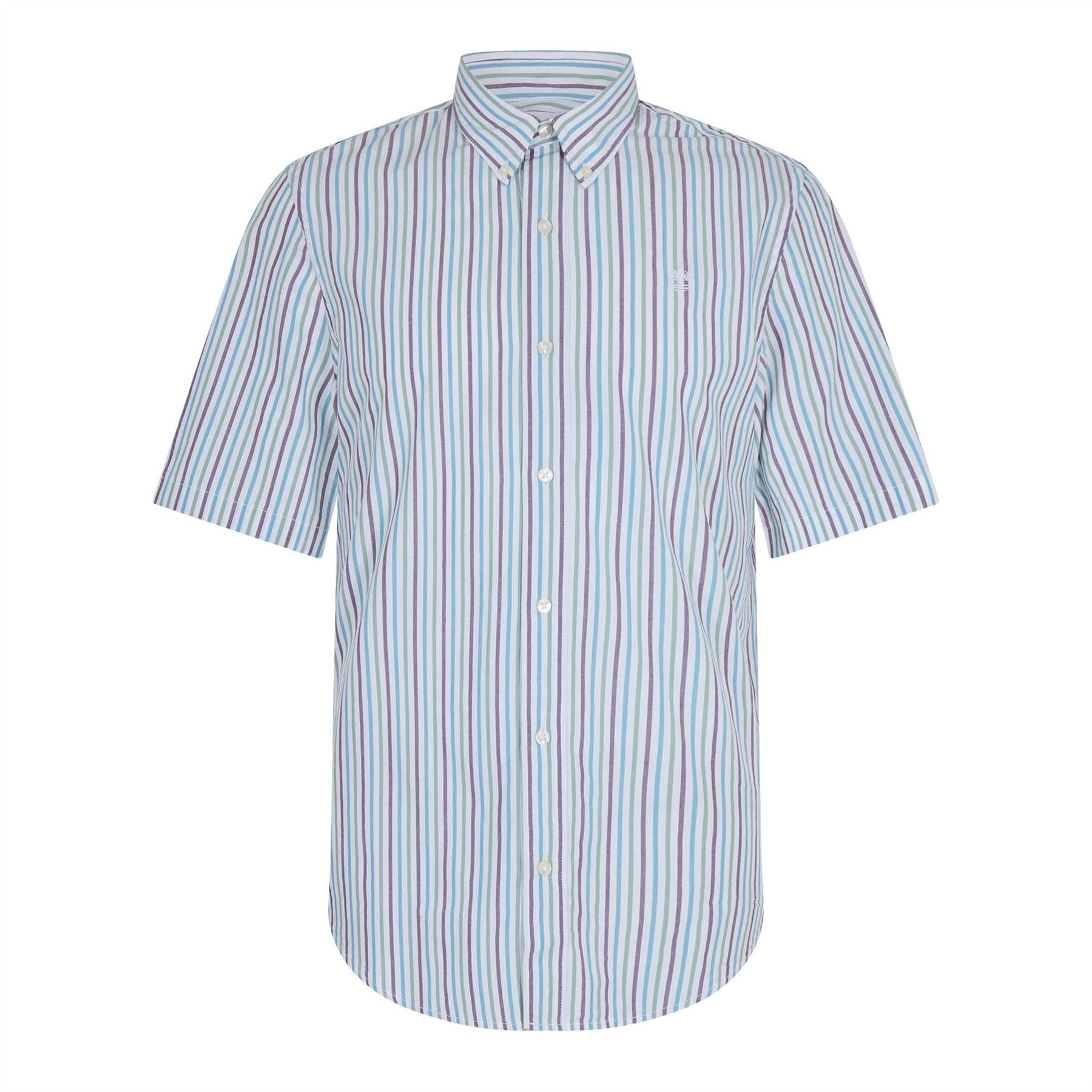 Timberland Timberland Logo Striped Button Down Collar Shirt