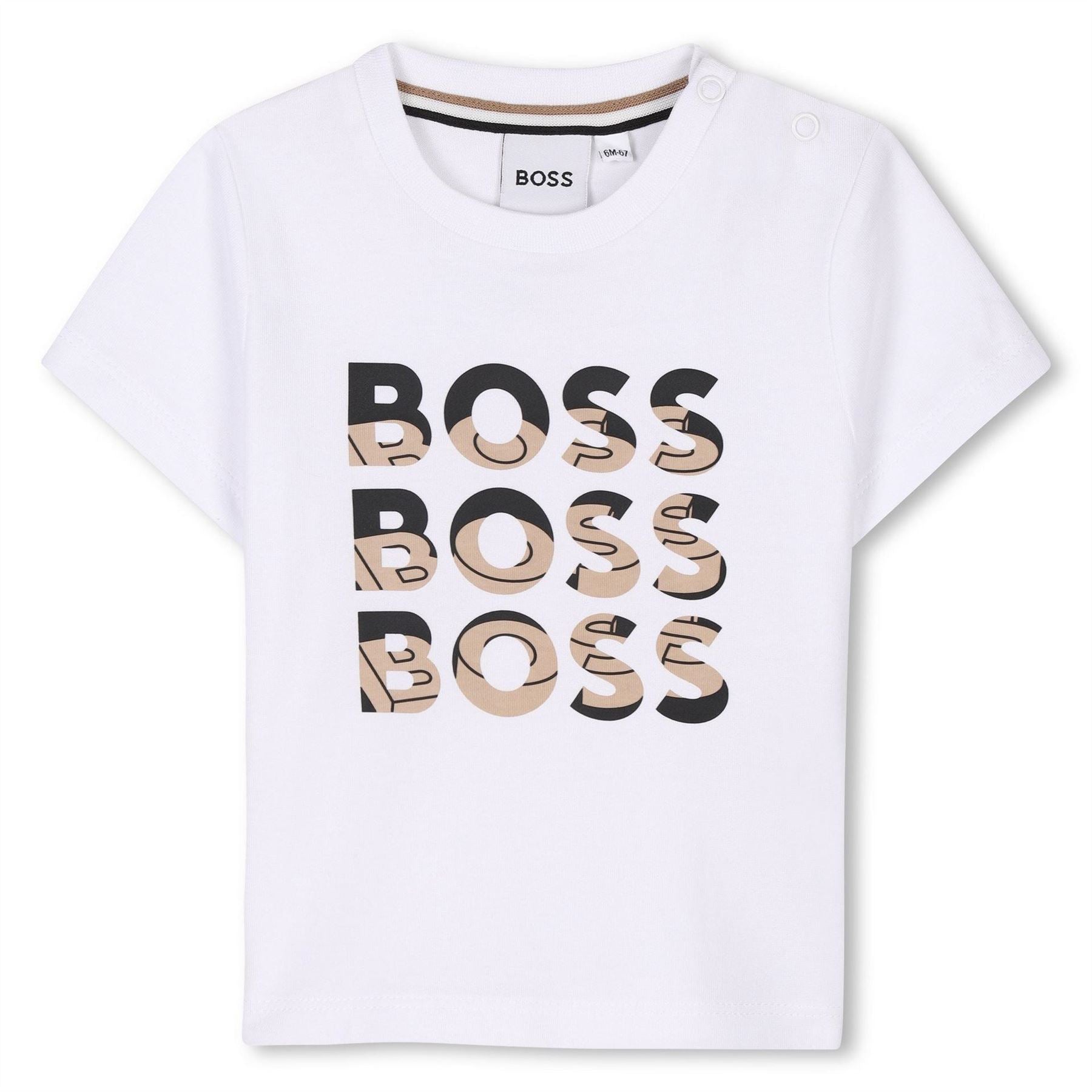 Boss Multi Logo Print T-Shirt Regular Fit Tops
