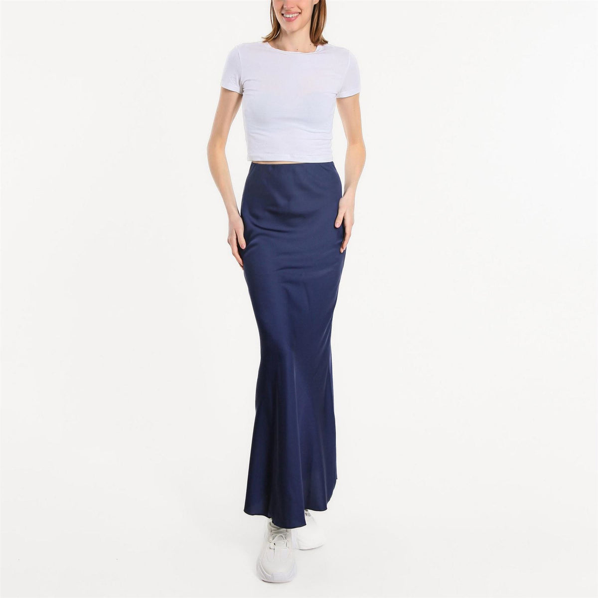 Be You Satin Midi Trumpet Skirt