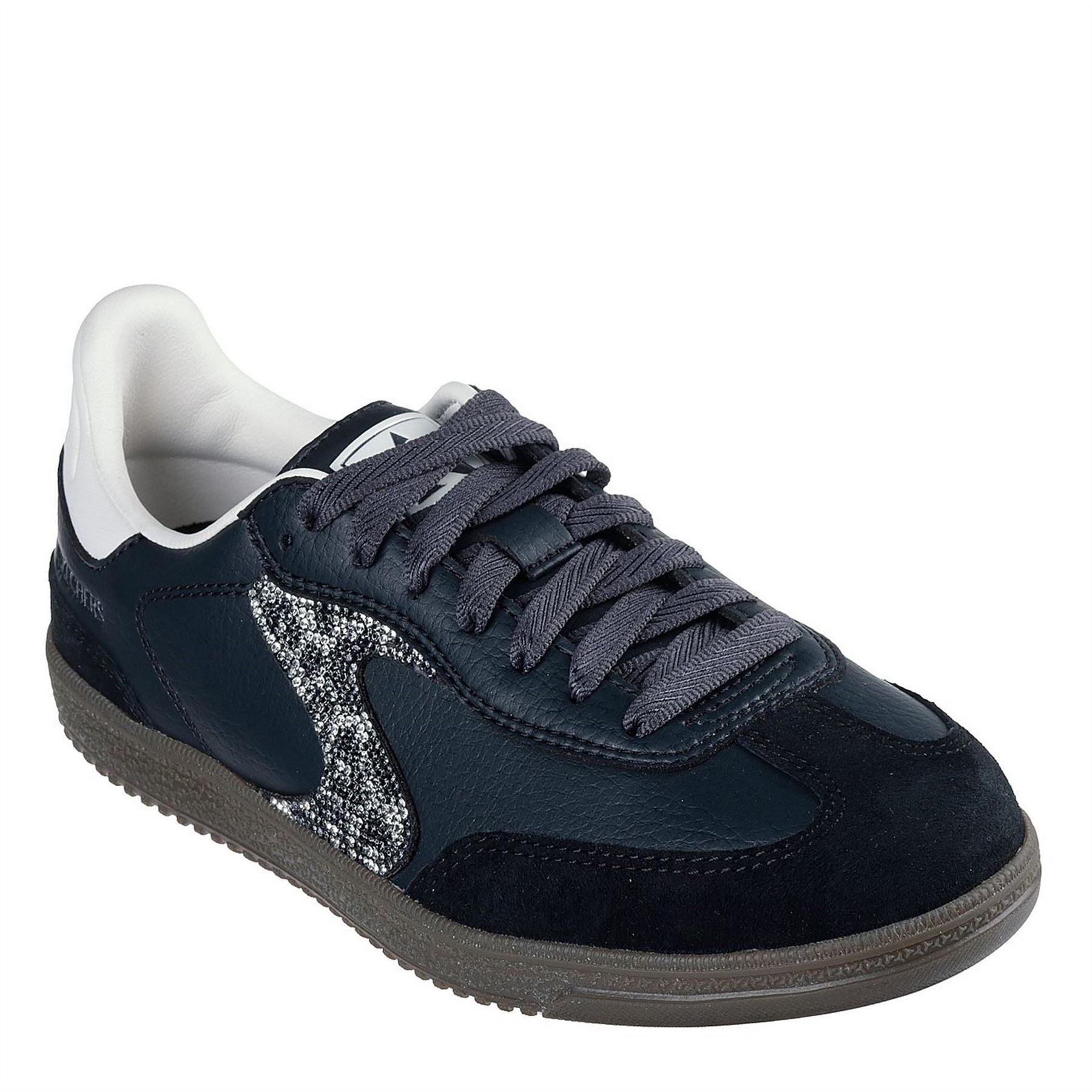 Skechers  And  Suede Overlay Rhinest Low Top Trainers Womens