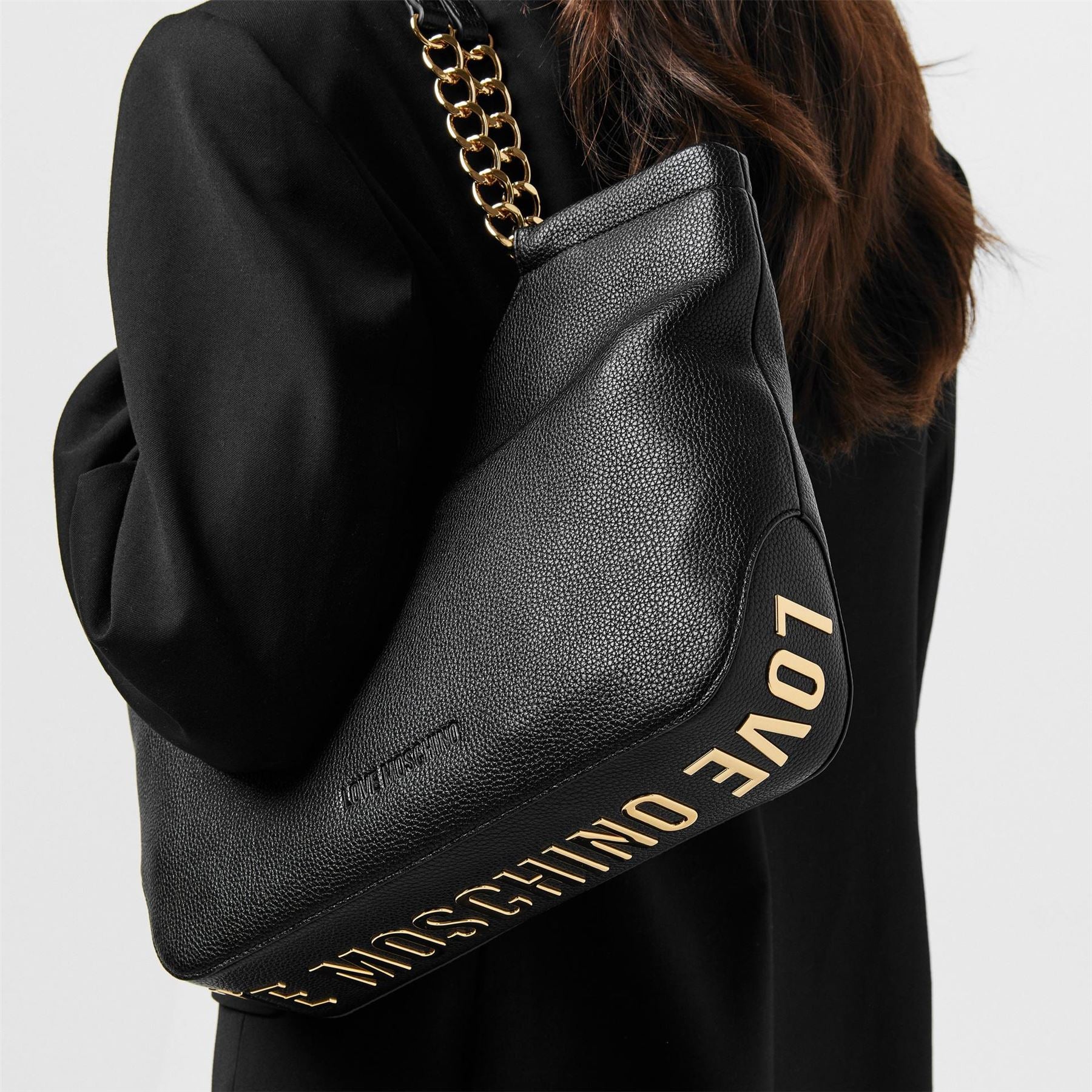 Love Moschino Giant Tote with Chain and Gold Tone Hardware