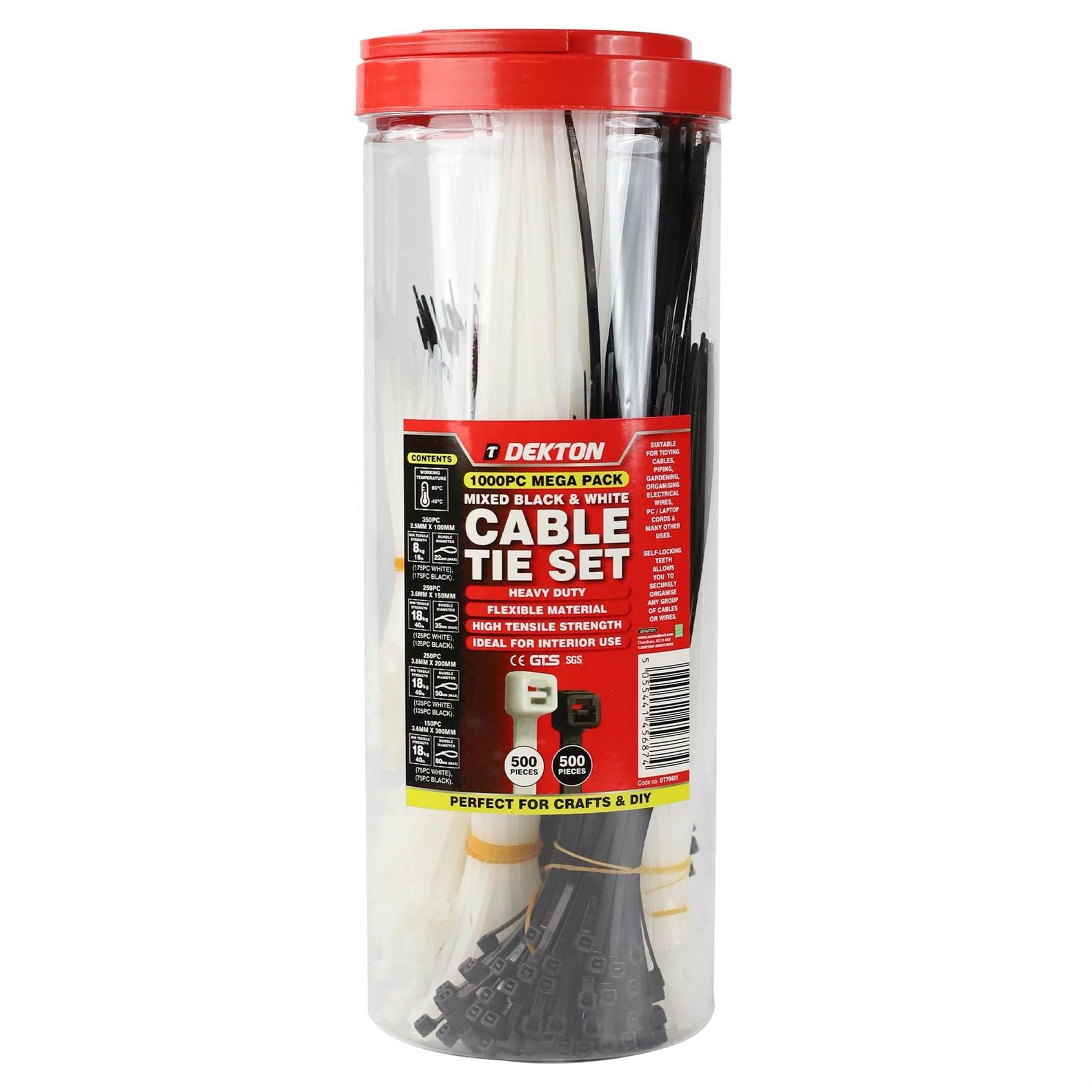 Dekton 1000pc Cable Tie Set