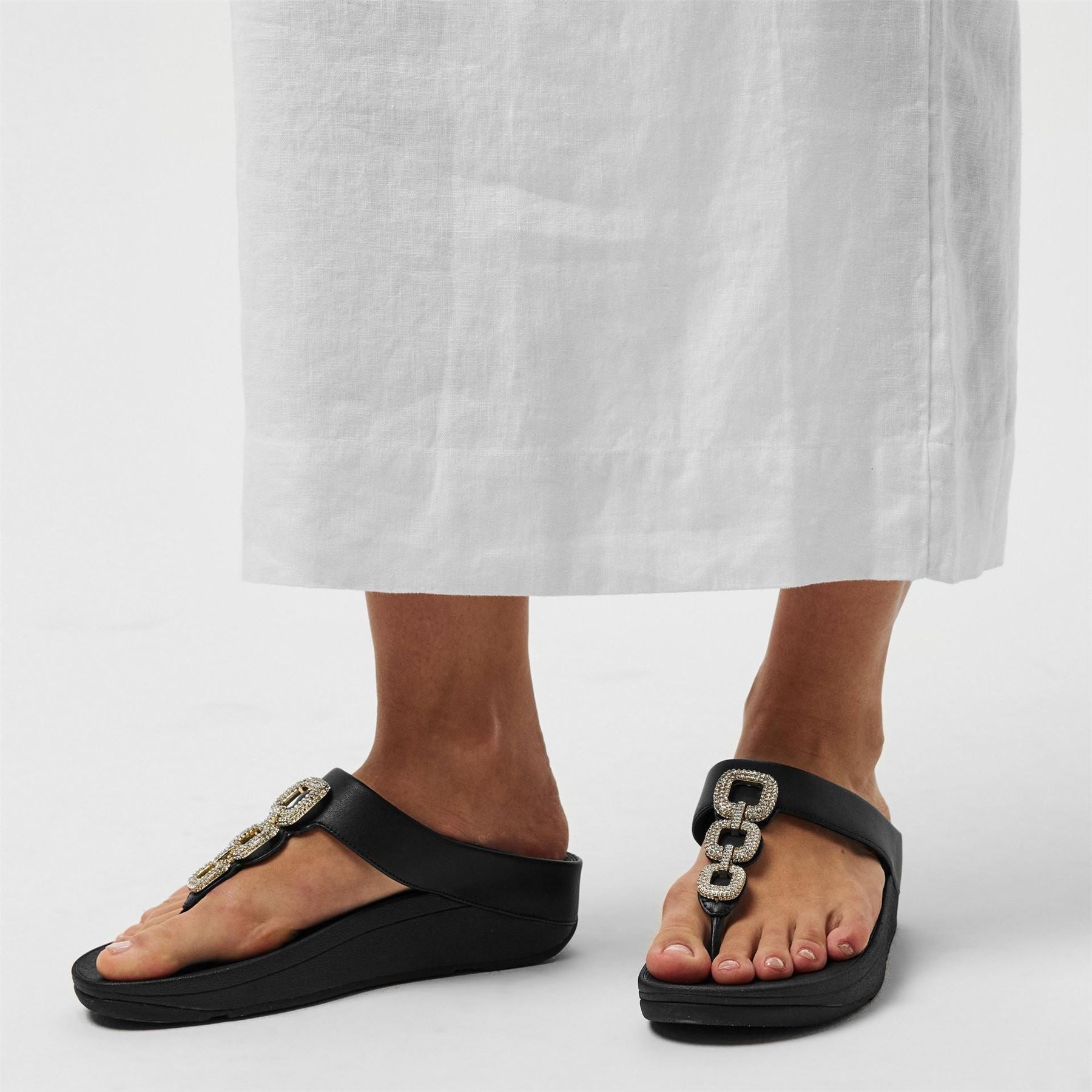 Fitflop Thong Low Heel Wedge Flip Flops