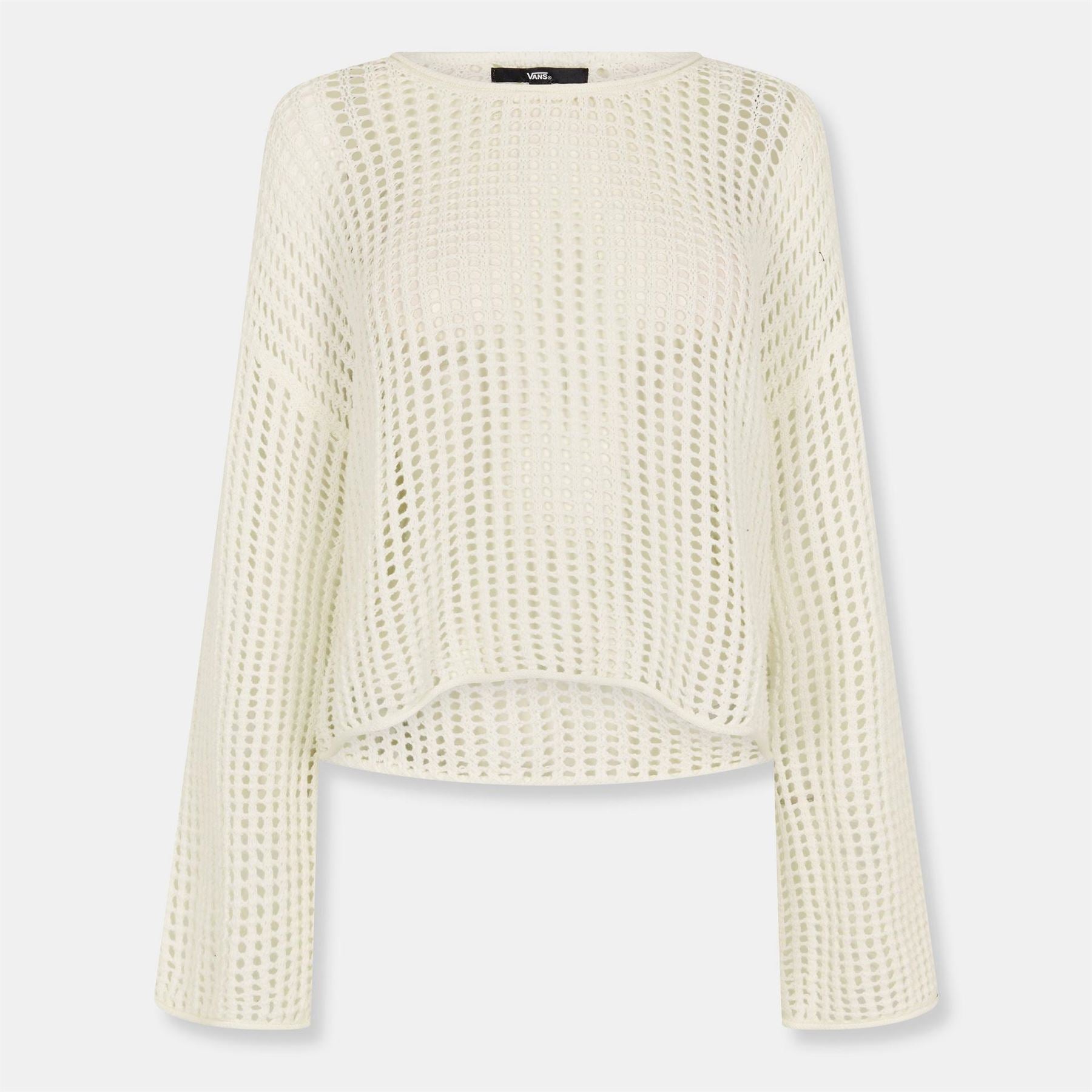 Vans Mila Open Knit Cropped Crew Neck Relaxed Fit Sweater
