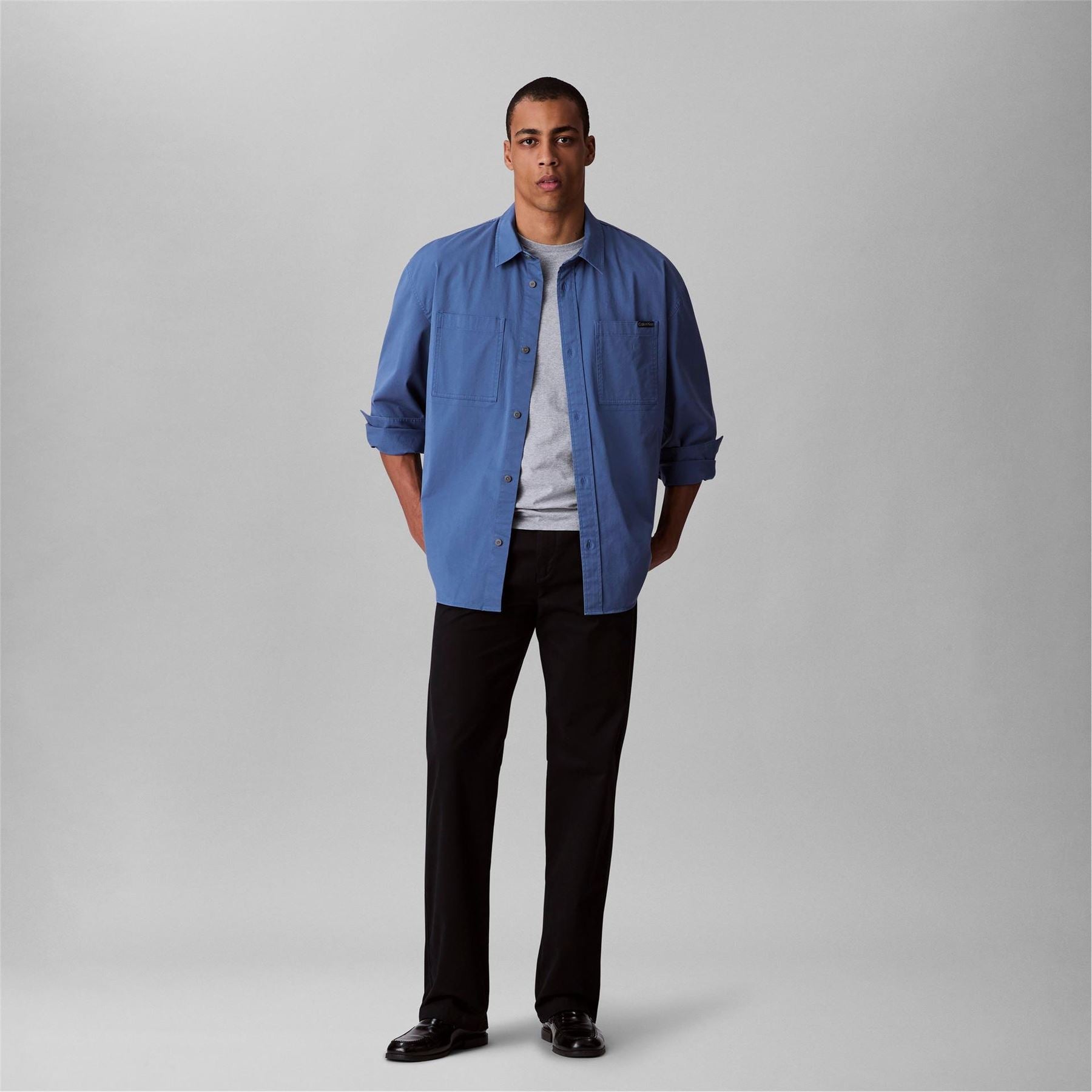 Calvin Klein Jeans Relaxed Chambray Cotton Long Sleeve Oversized Fit Overshirt