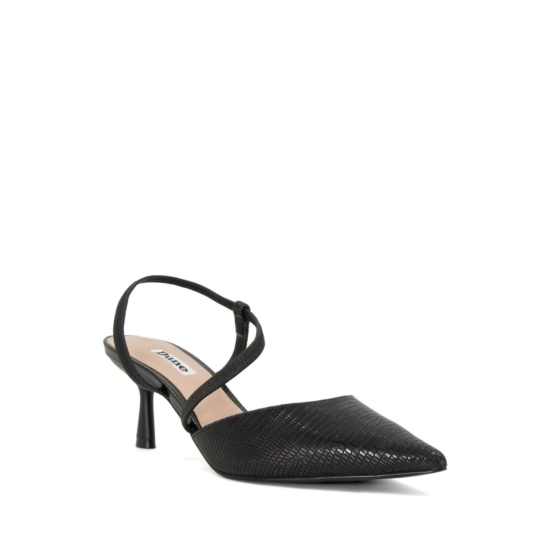 Dune London Textured Leather High Heel Court Shoes