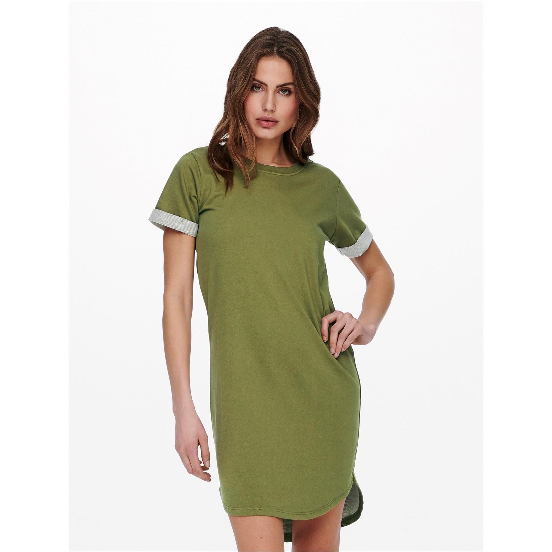 Only Crew Neck Short Sleeve Mini T-Shirt Dress