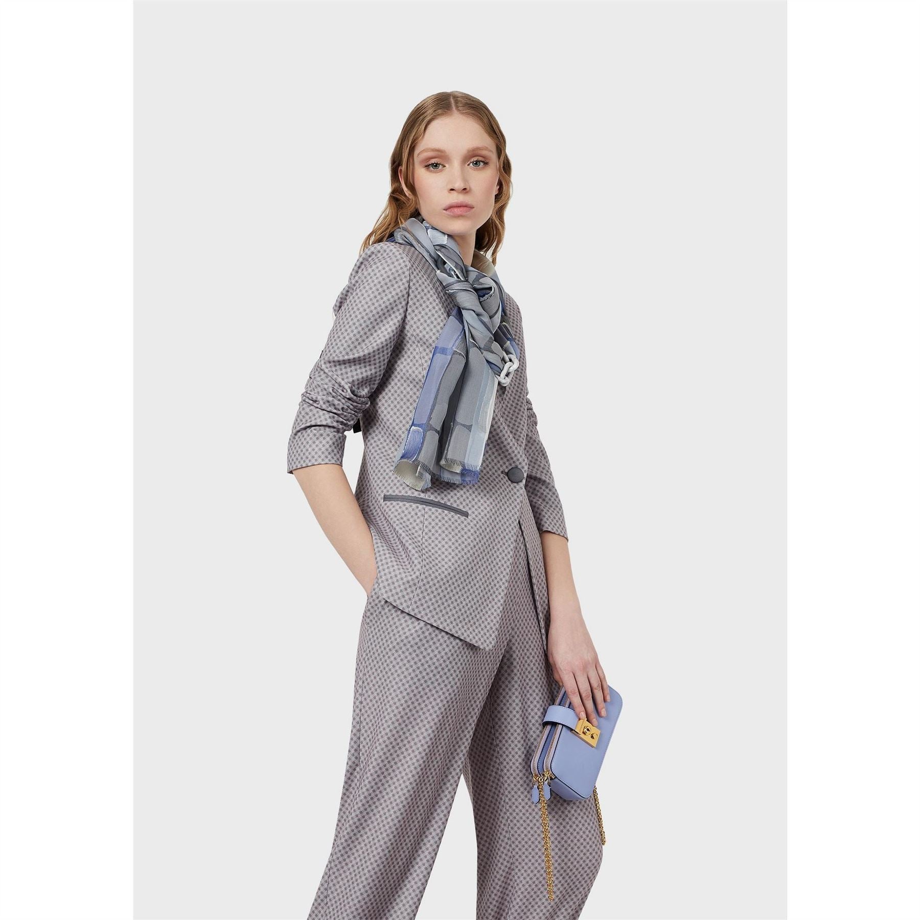 Emporio Armani Pleated Straight Leg Trouser