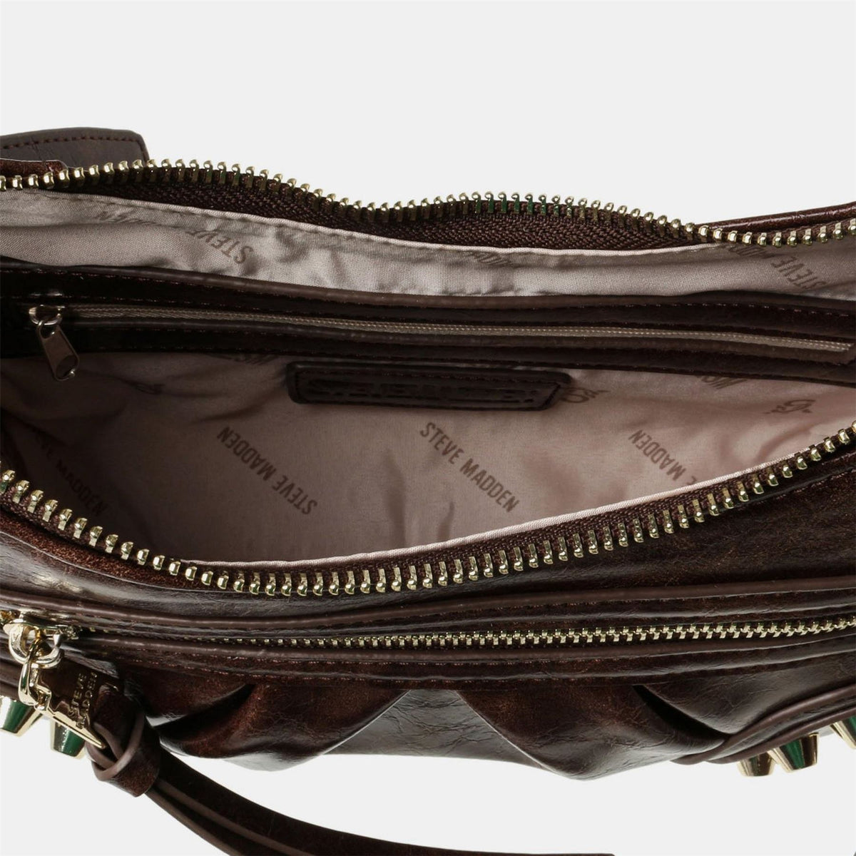 Steve Madden Crescent Shape Cross Body Bag with Gold Tone Hardware