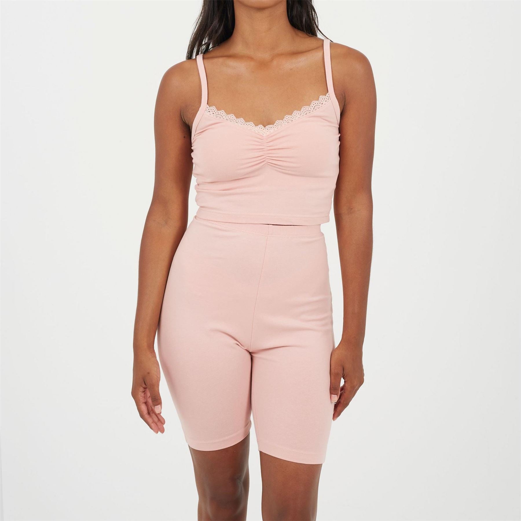 Brave Soul Womens Strappy Vest  And  Shorts Lounge Set