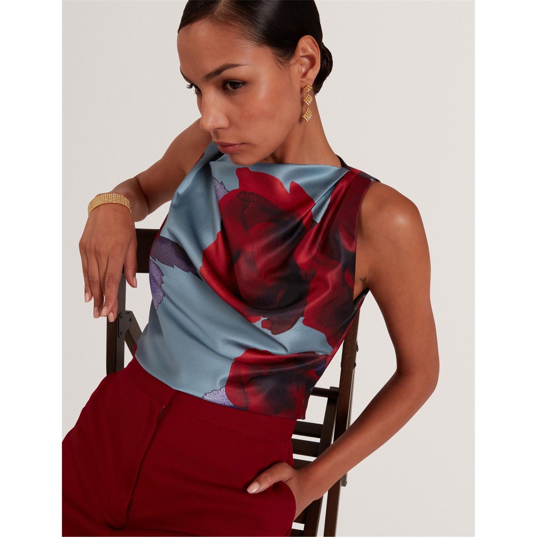 Ted Baker Cowl Neck Sleeveless Shell Blouse