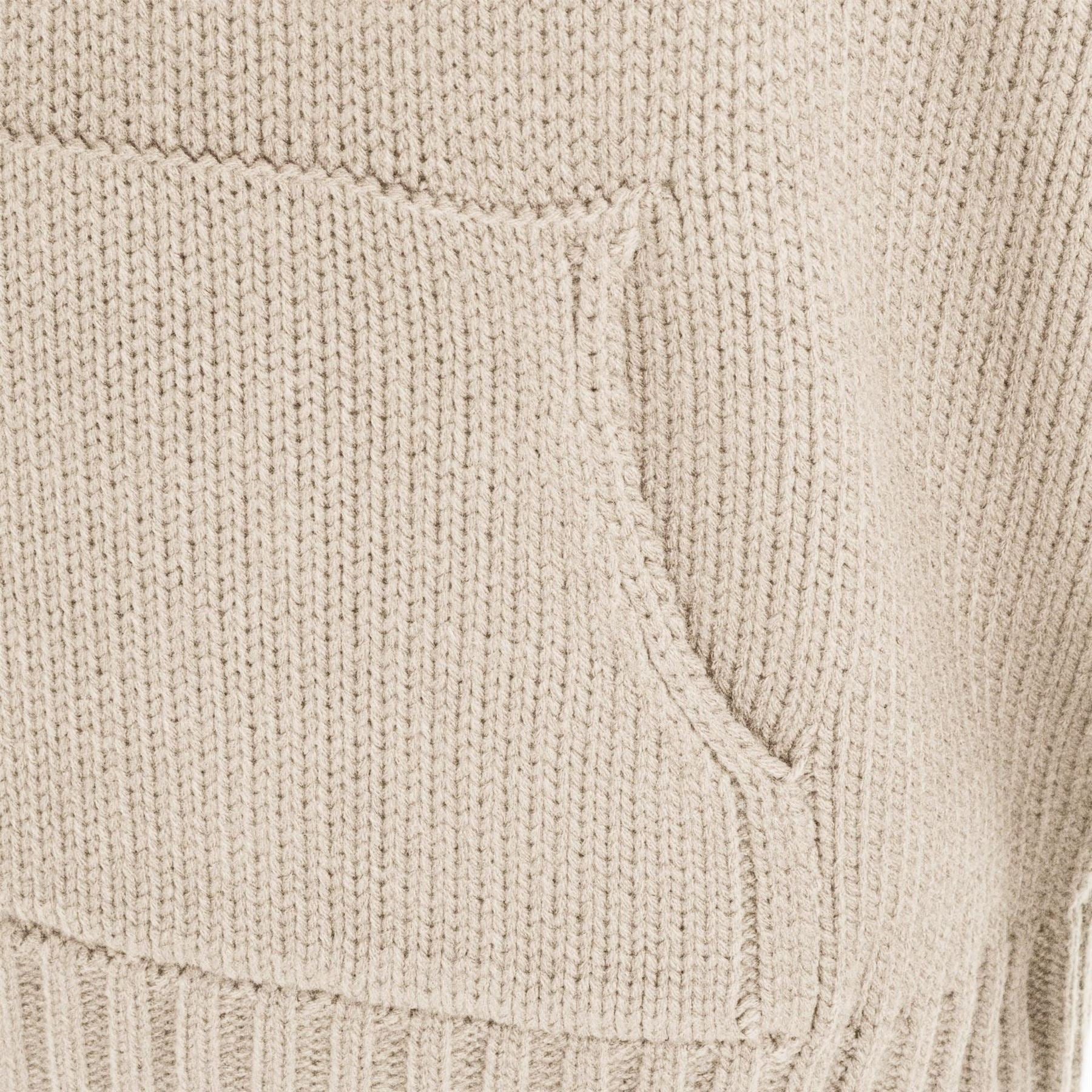 Miso Bow Knit Hooded Neck Long Sleeve Sweatshirt