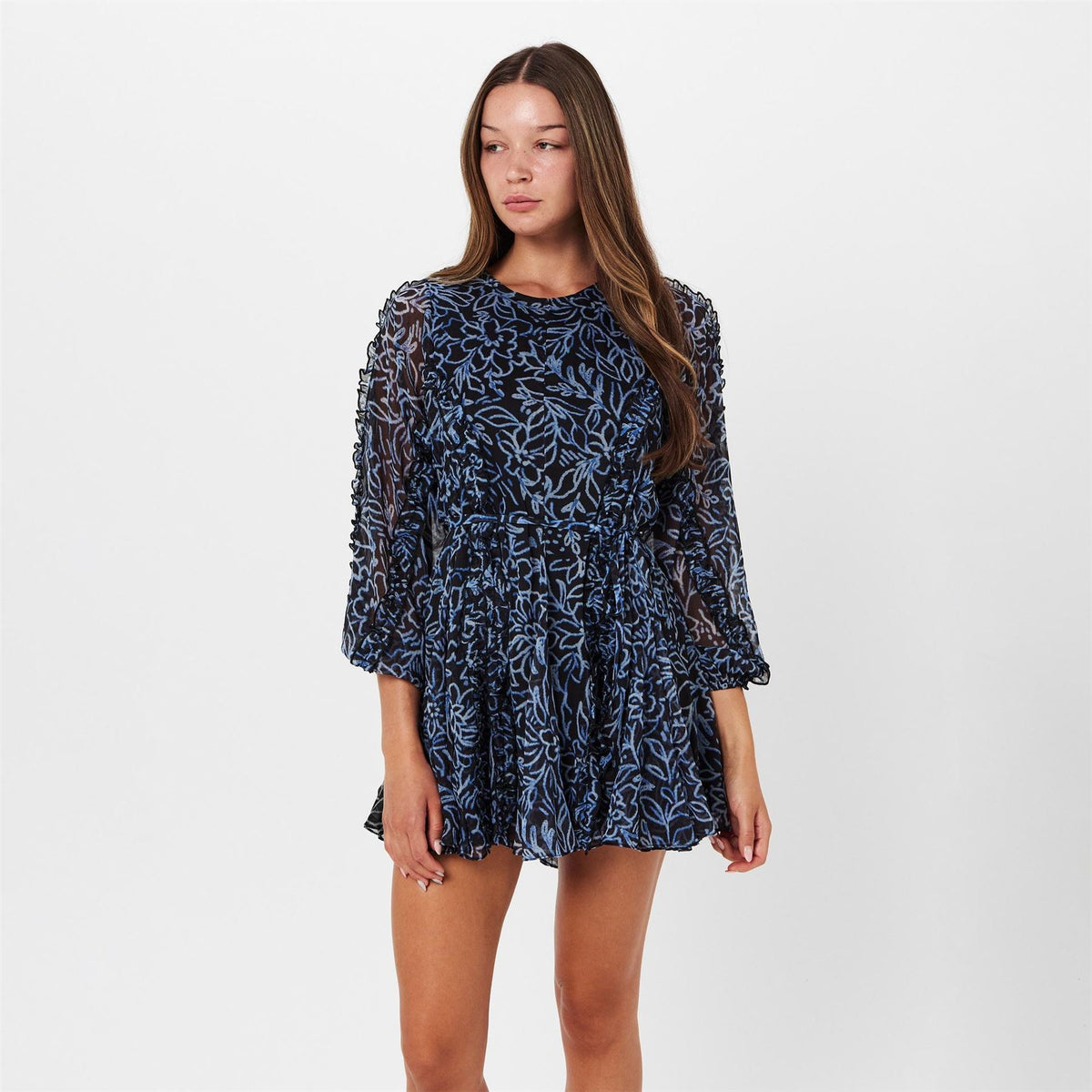 French Connection Connection Crew Neck Mini A-Line Dress