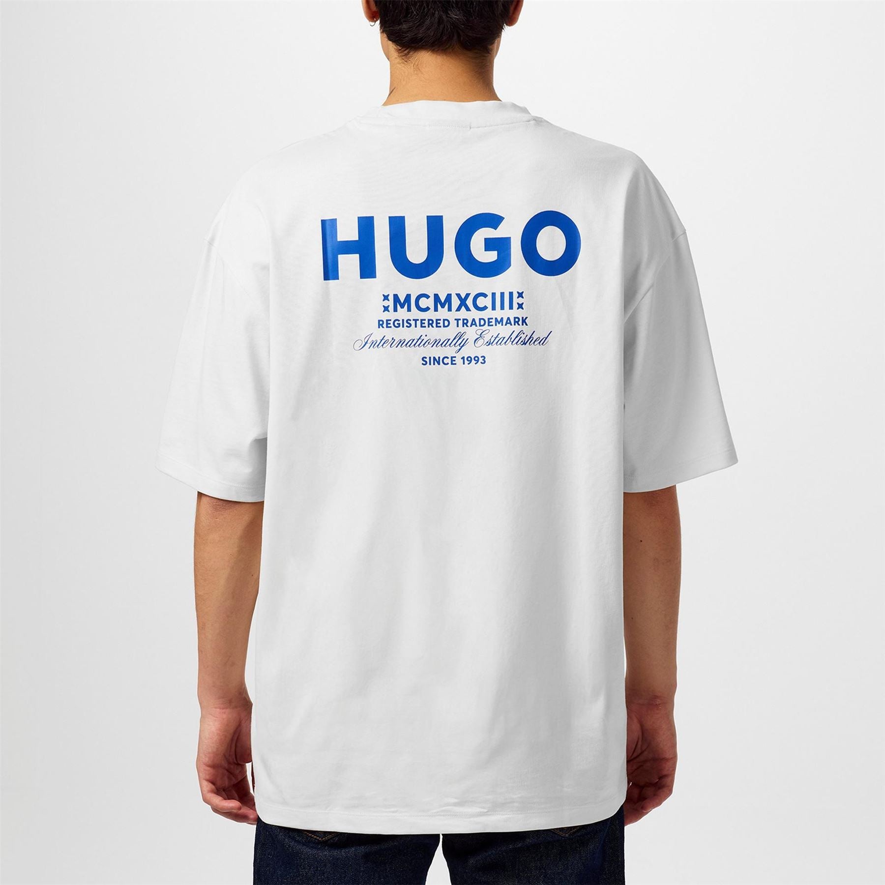 Hugo HUGO Printed Logo Back T Shirt with MCMXCIII text   Regular Fit
