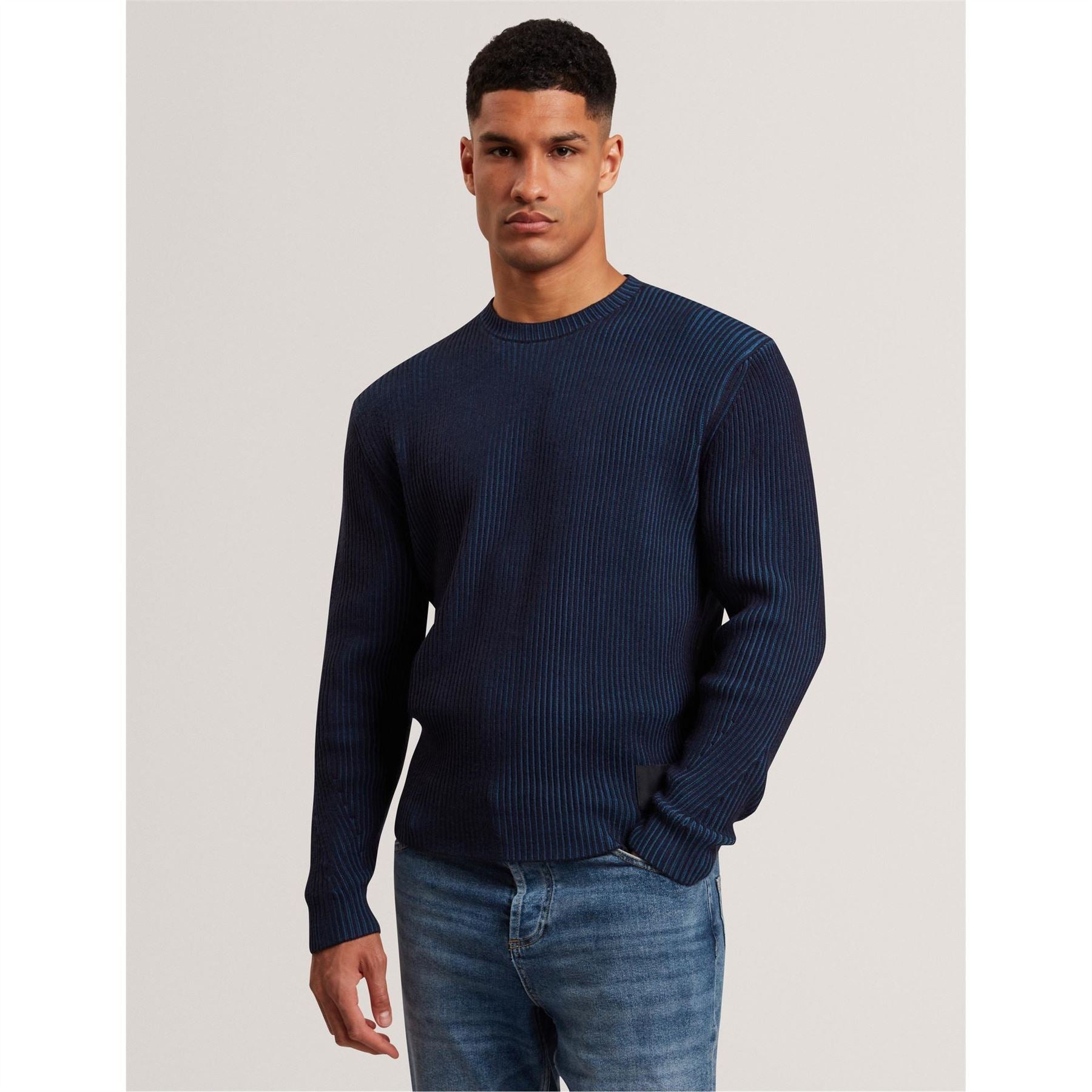Ted Baker Textured Crew Neck Long Sleeve Sweater